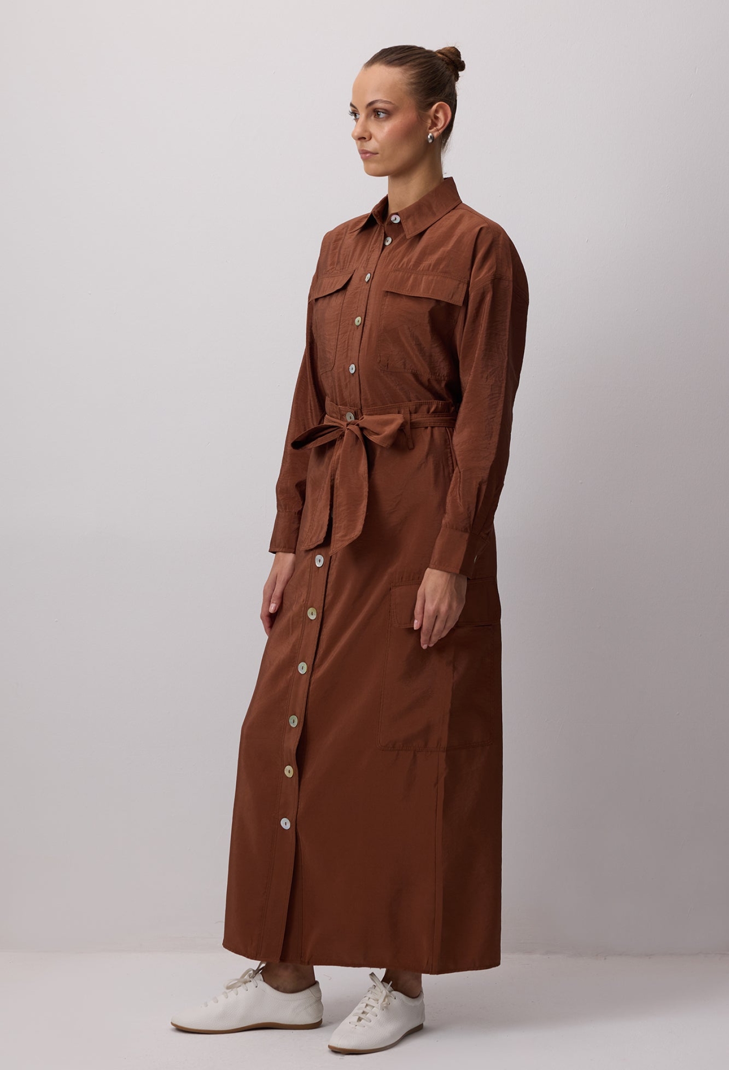 Maxi A-Line Skirt With Flap PocketButtoned Closure - Brand: Touche Prive - Women & Kids, Baby Clothes Wholesale - TheBS Women