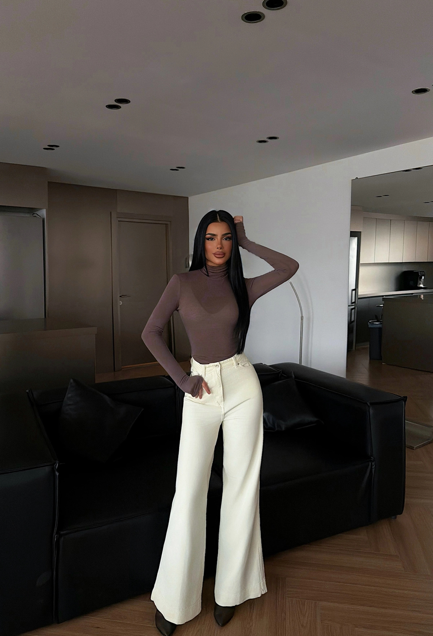 White High Waist Flare Leg Mom Jeans - Brand: EYYO ATELIER - Women & Kids, Baby Clothes Wholesale - TheBS Women