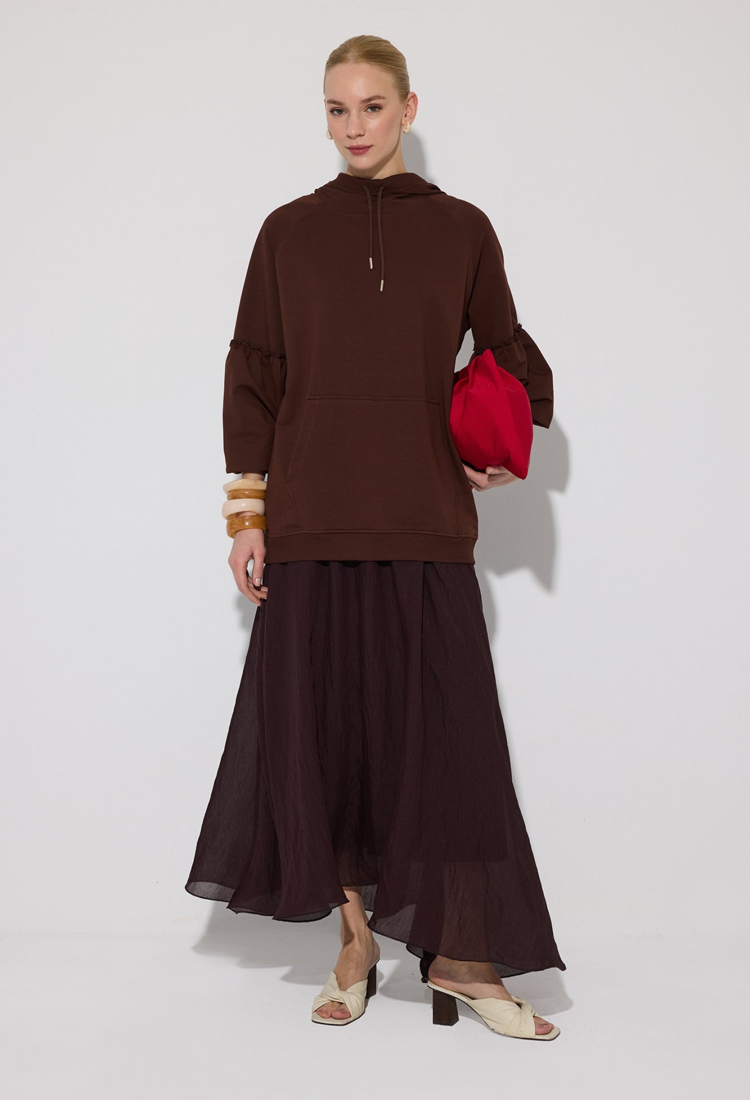 Sweatshirt With Hooded Neck And Bell Sleeves - Brand: Touche Prive - Women & Kids, Baby Clothes Wholesale - TheBS Women