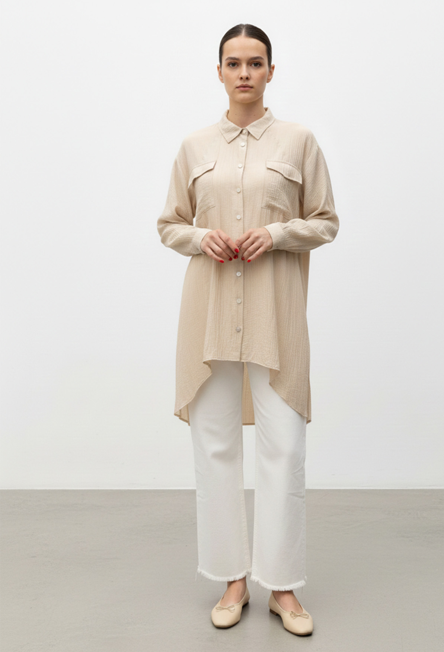 Oversized Fit Long Sleeve Polo Neck Shirt - Brand: Puane - Women & Kids, Baby Clothes Wholesale - TheBS Women