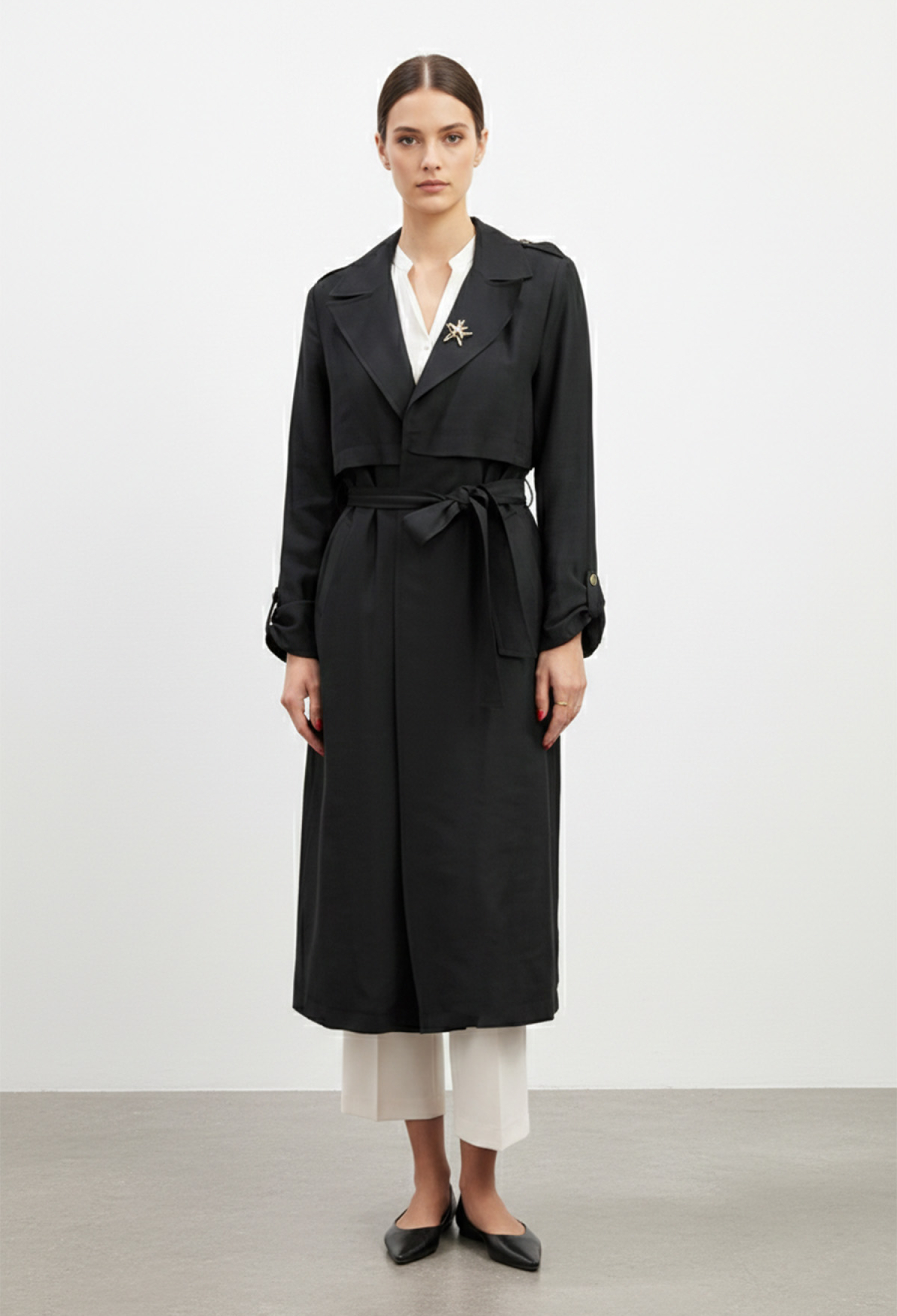 Trenchcoat Elegant Single-Breasted Tie Closure - Brand: Puane - Women & Kids, Baby Clothes Wholesale - TheBS Women