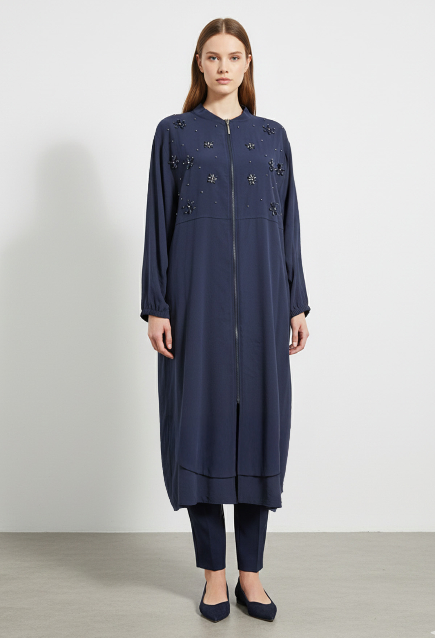 NavyCardigan With Shawl Collar And Zip Closure - Brand: Puane - Women & Kids, Baby Clothes Wholesale - TheBS Women