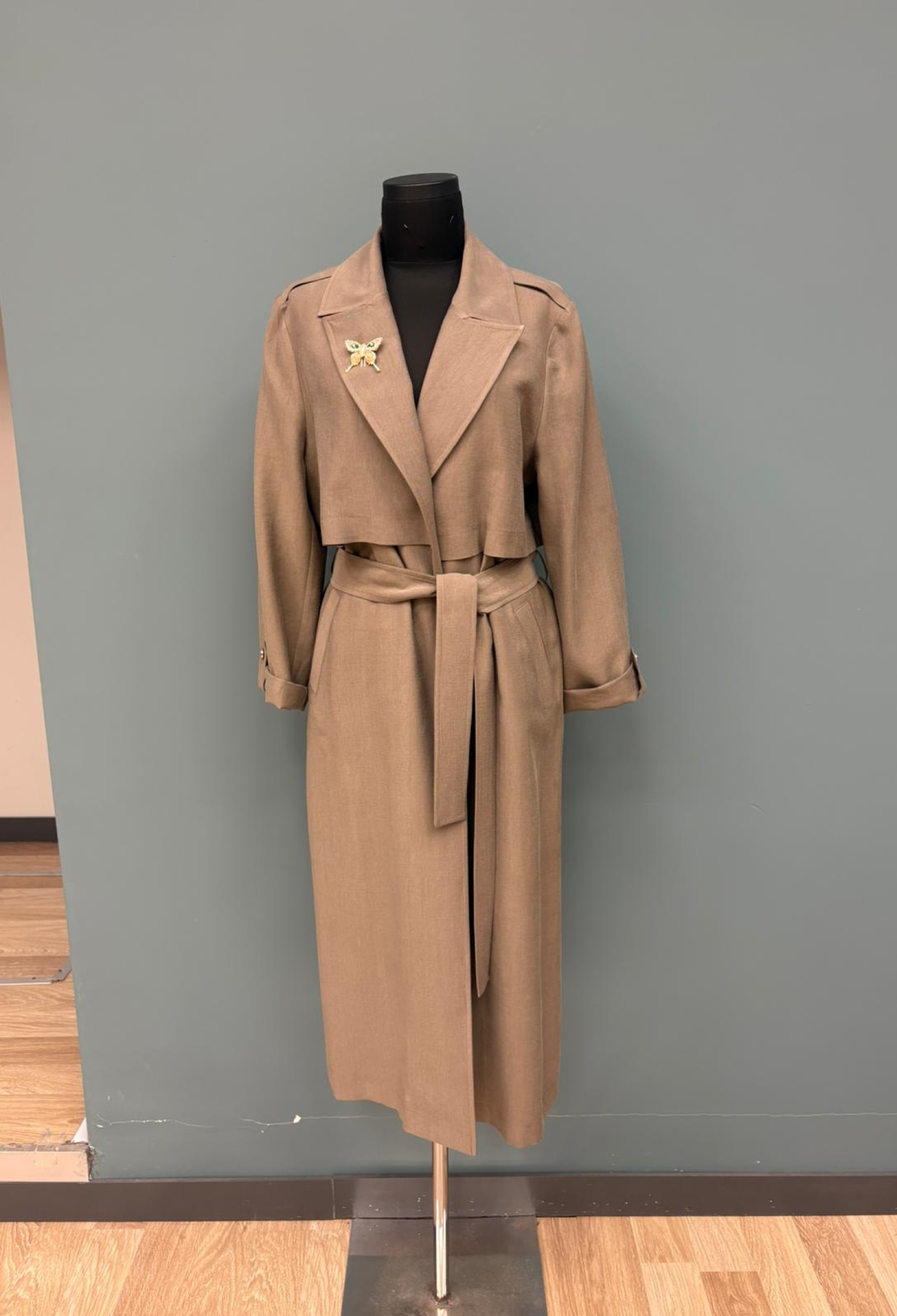 Brown Elegant Formal Vintage Trenchcoat - Brand: Puane - Women & Kids, Baby Clothes Wholesale - TheBS Women