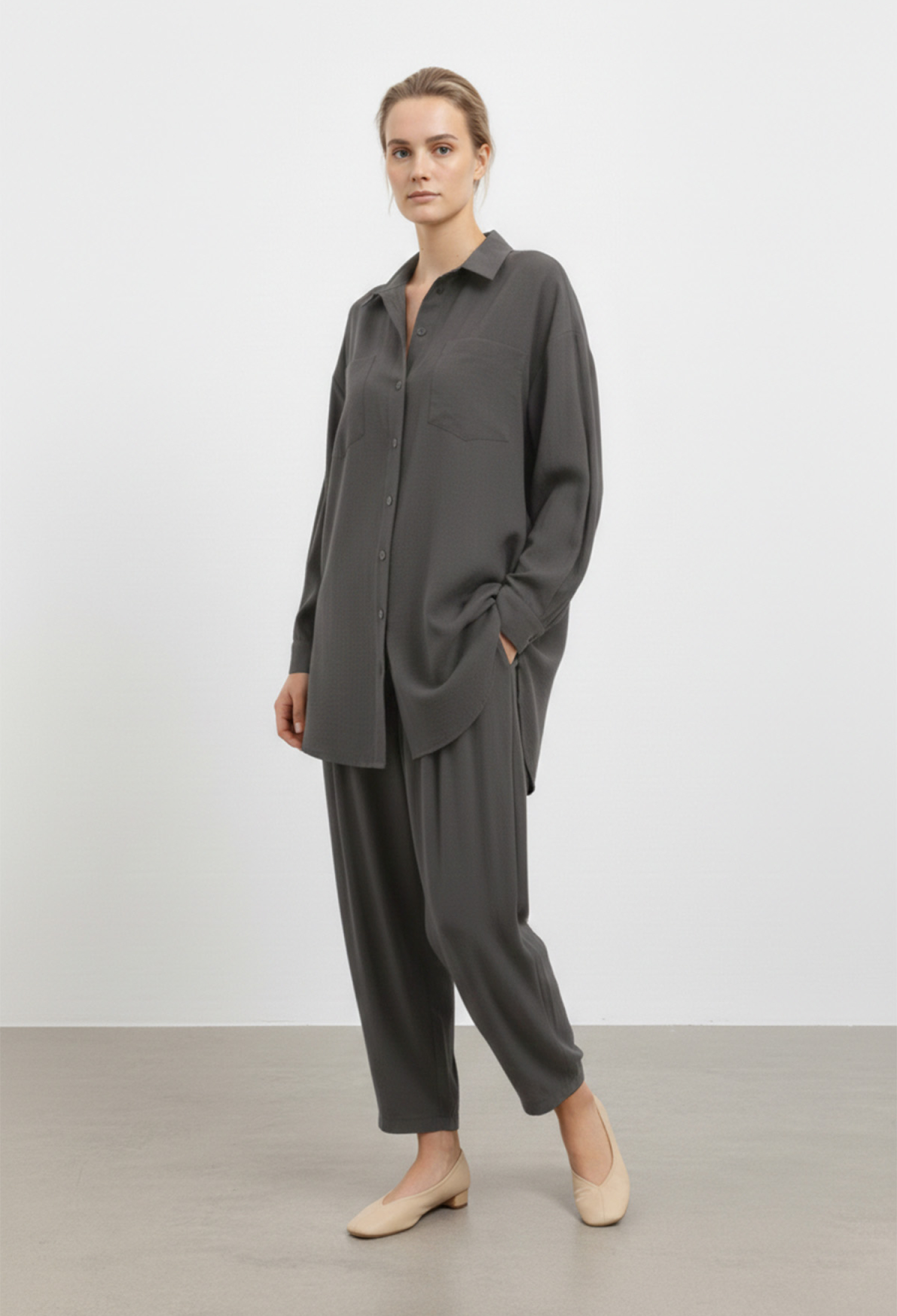 Grey Casual Oversized Jogger Set - Brand: Puane - Women & Kids, Baby Clothes Wholesale - TheBS Women