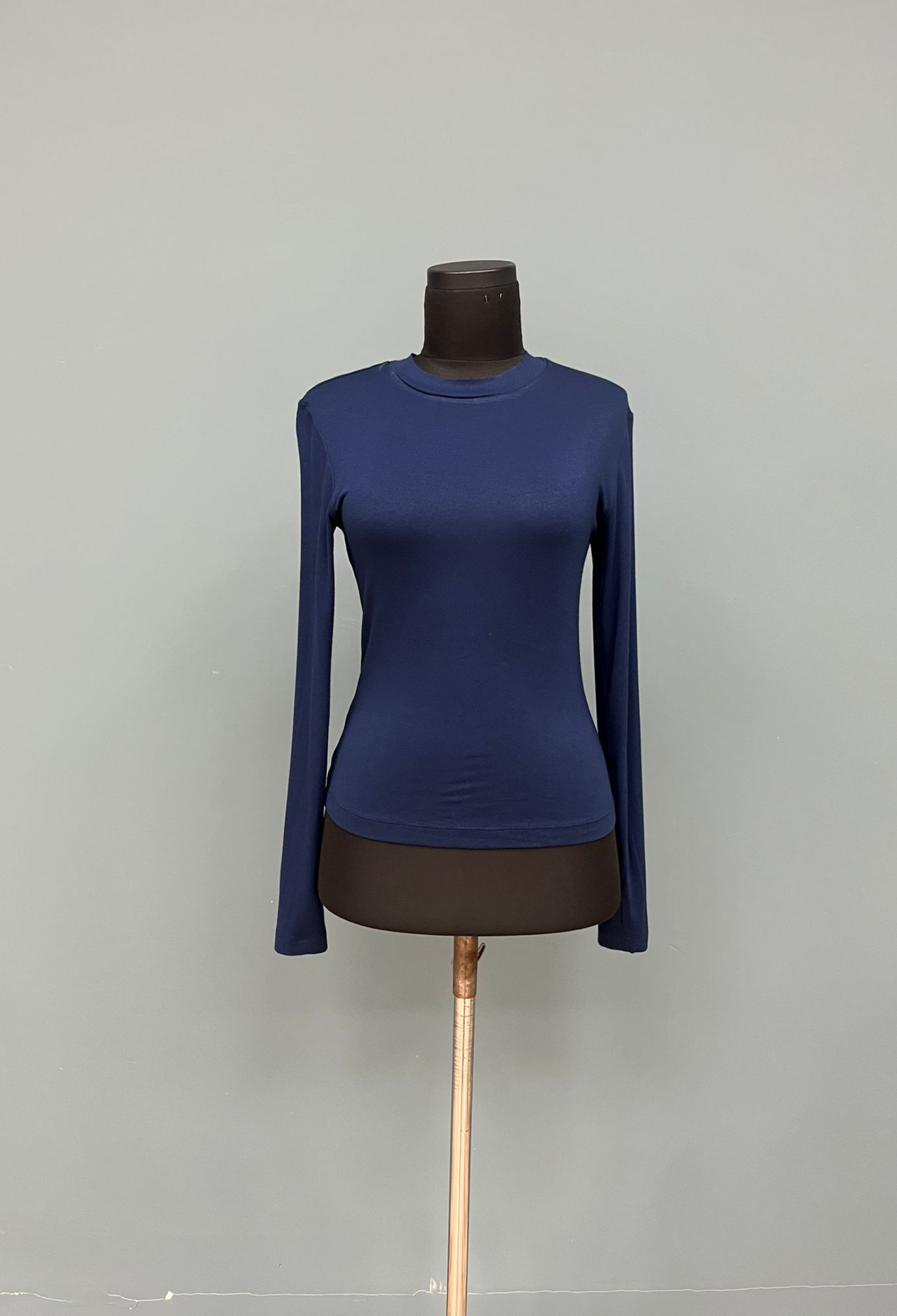 Navy Blue Slim Fit Blouse With Crew Neck - Brand: Puane - Women & Kids, Baby Clothes Wholesale - TheBS Women