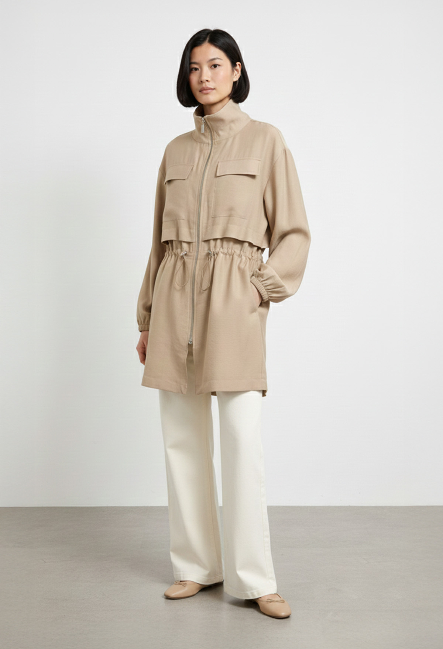 Shacket Jacket With High Collar And Flap Pockets - Brand: Puane - Women & Kids, Baby Clothes Wholesale - TheBS Women