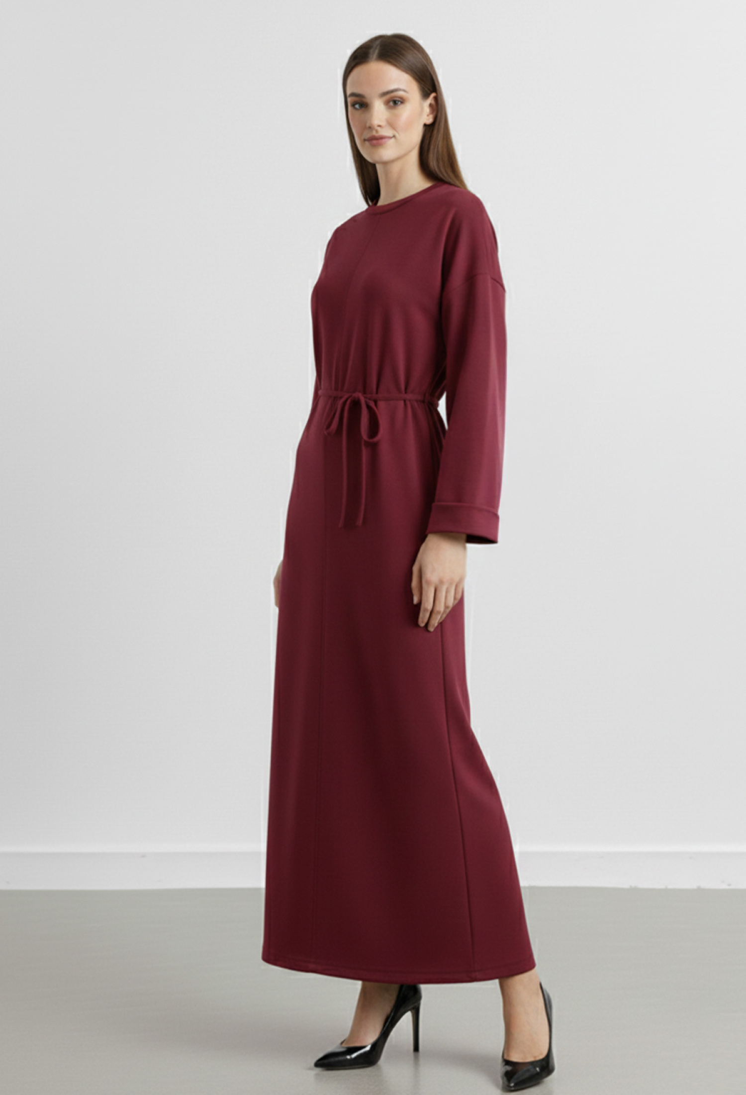 Claret Red Elegant A-Line Dress - Brand: Puane - Women & Kids, Baby Clothes Wholesale - TheBS Women