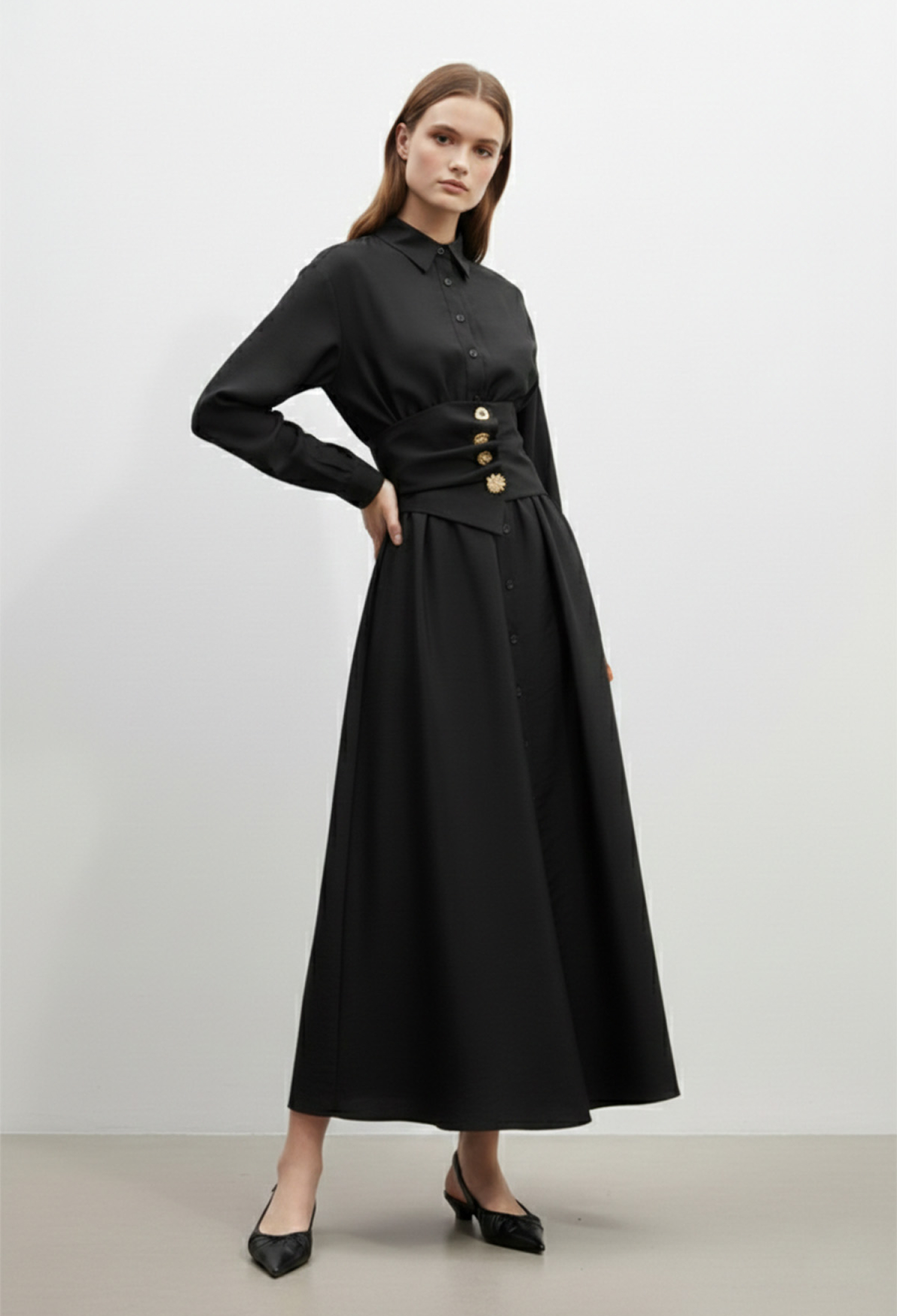 Maxi Shirt Dress With Notched Neck - Brand: SOUL - Women & Kids, Baby Clothes Wholesale - TheBS Women