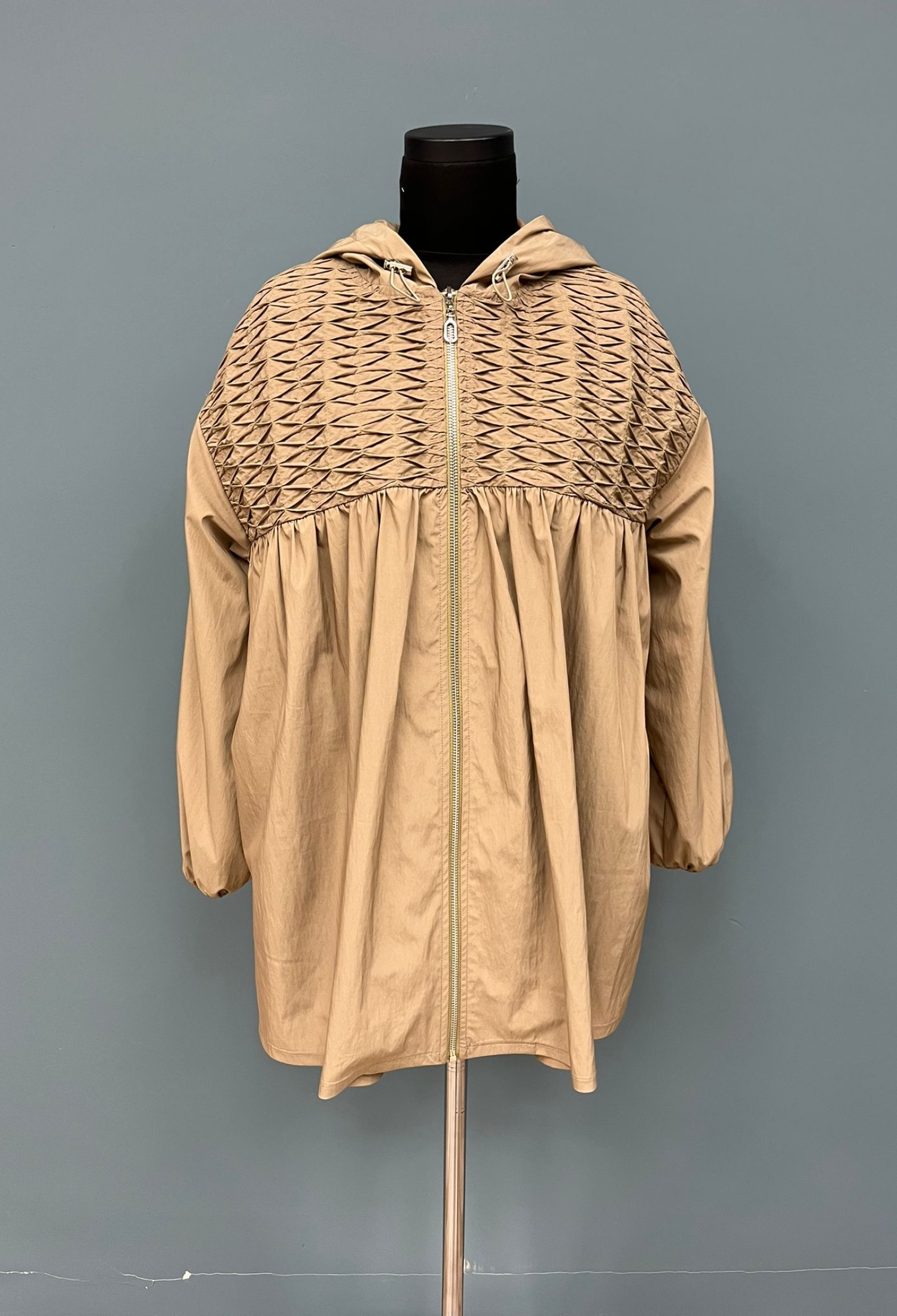 Beige Casual Oversized Windbreaker Jacket - Brand: SOUL - Women & Kids, Baby Clothes Wholesale - TheBS Women