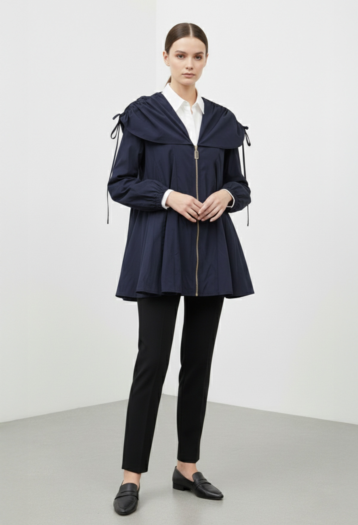 NavyOversized Fit Casual Elegant Jacket - Brand: SOUL - Women & Kids, Baby Clothes Wholesale - TheBS Women