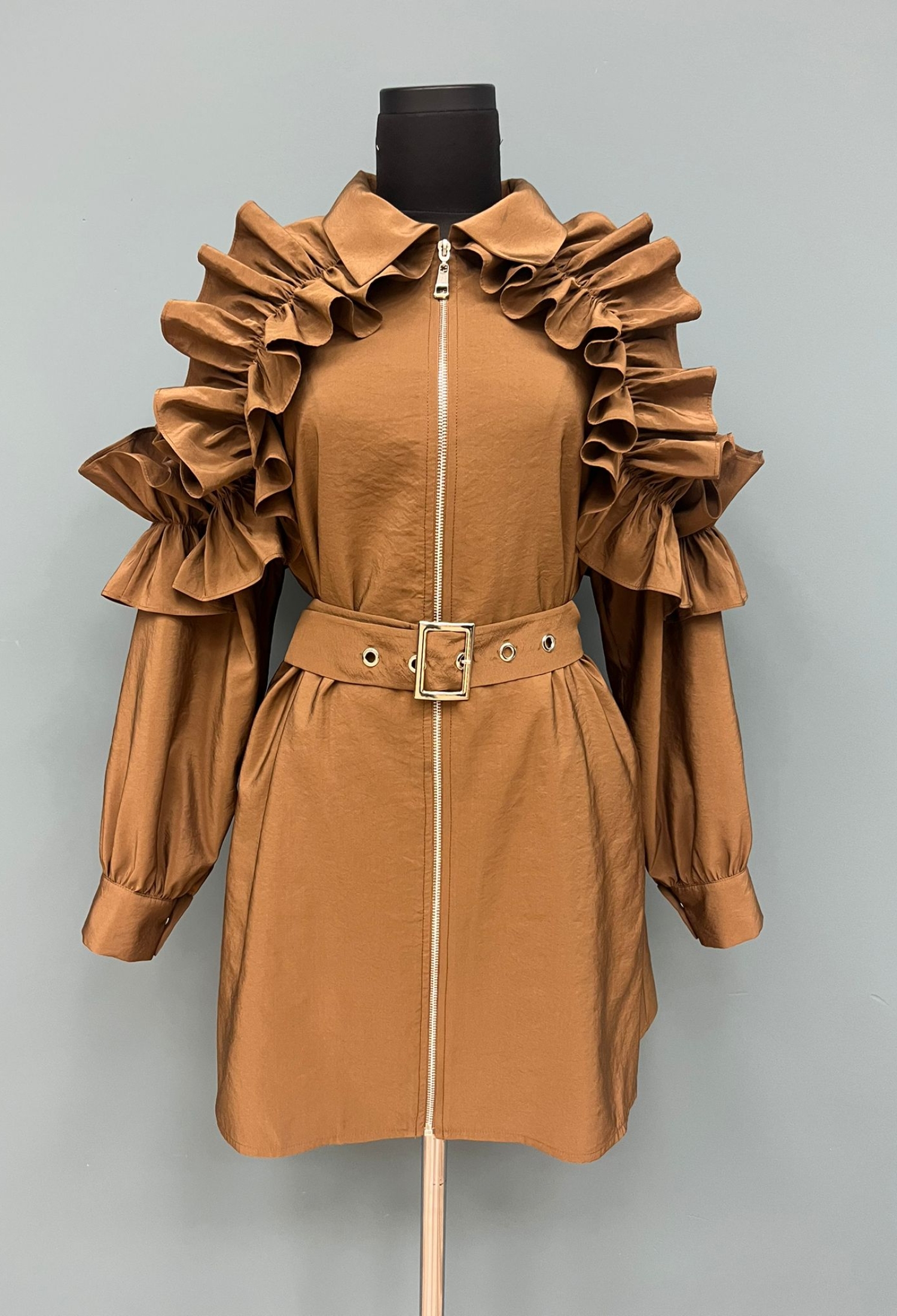 Brown Elegant Formal Vintage Glam Retro Trenchcoat - Brand: SOUL - Women & Kids, Baby Clothes Wholesale - TheBS Women