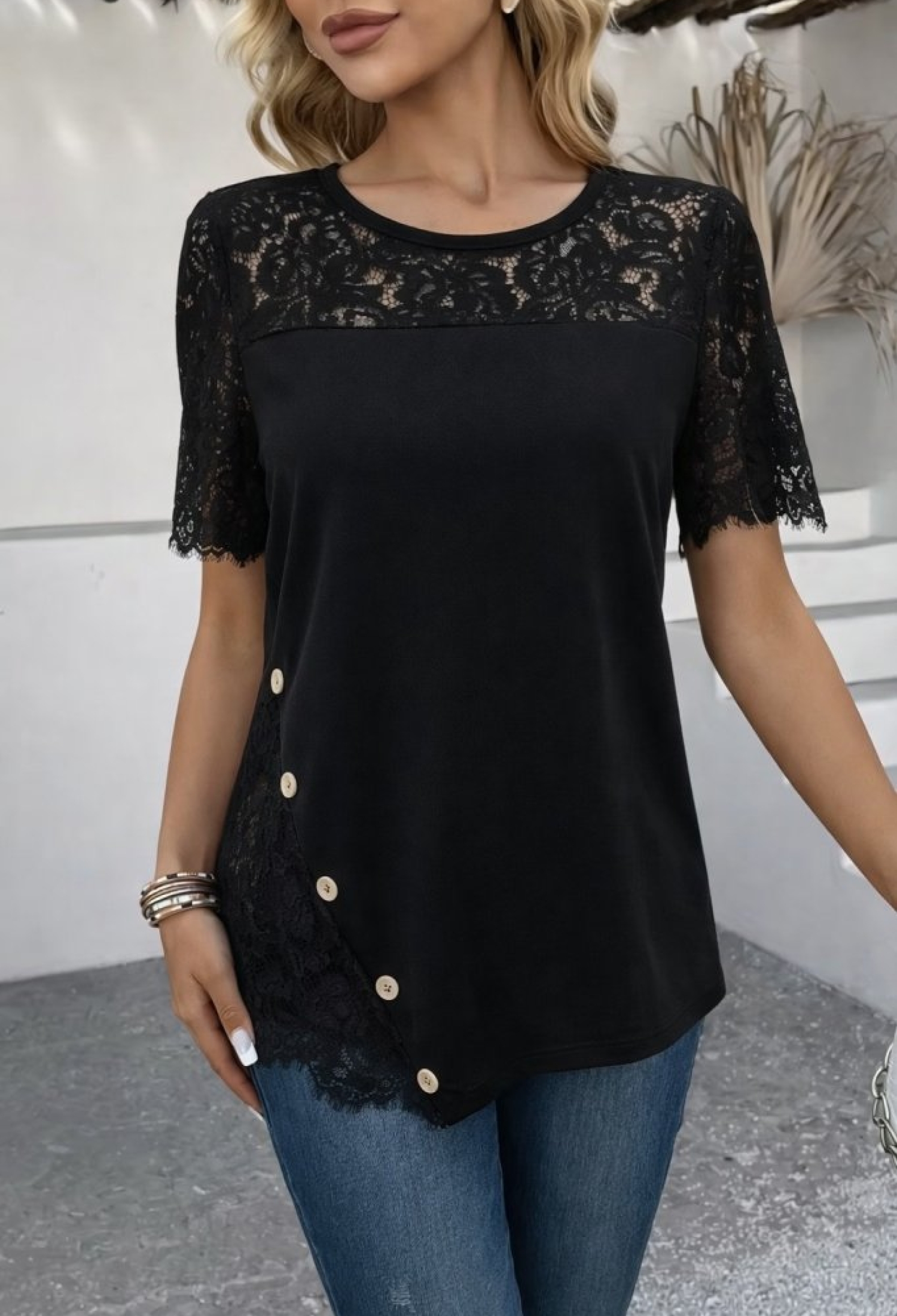 ElegantFloral Blouse With Half Sleeves - Brand: Janes - Women & Kids, Baby Clothes Wholesale - TheBS Women