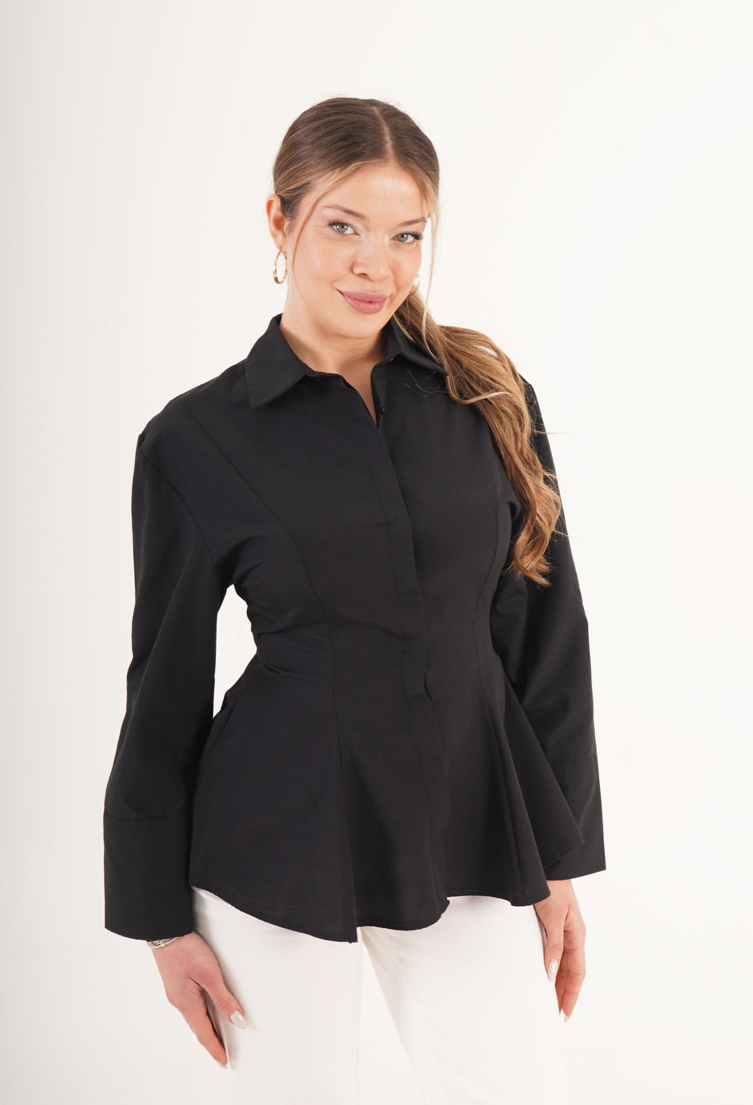 Formal Elegant Shirt With Notched Neck - Brand: Lustrin - Women & Kids, Baby Clothes Wholesale - TheBS Women