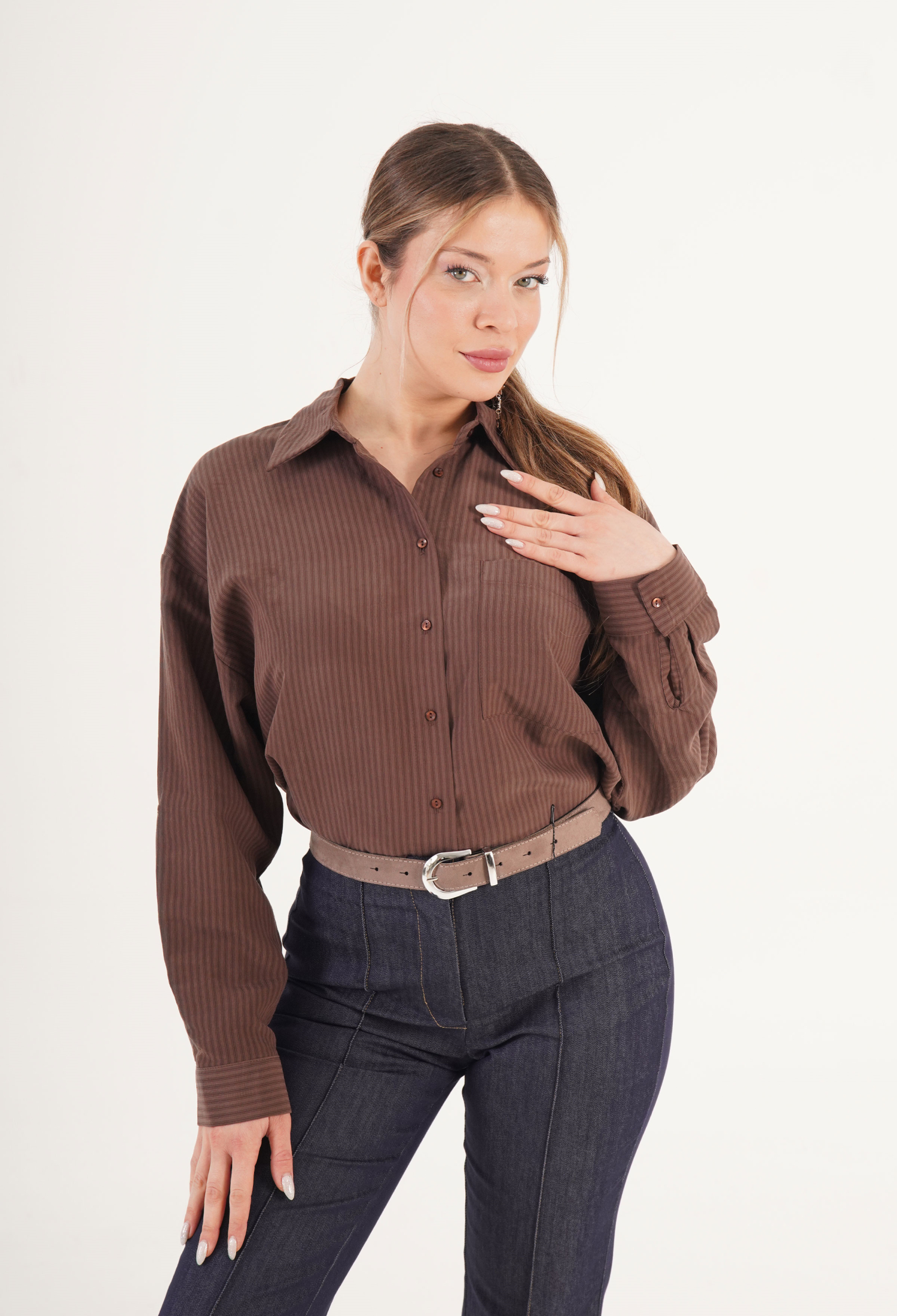 Striped Casual Formal Elegant Shirt - Brand: Lustrin - Women & Kids, Baby Clothes Wholesale - TheBS Women