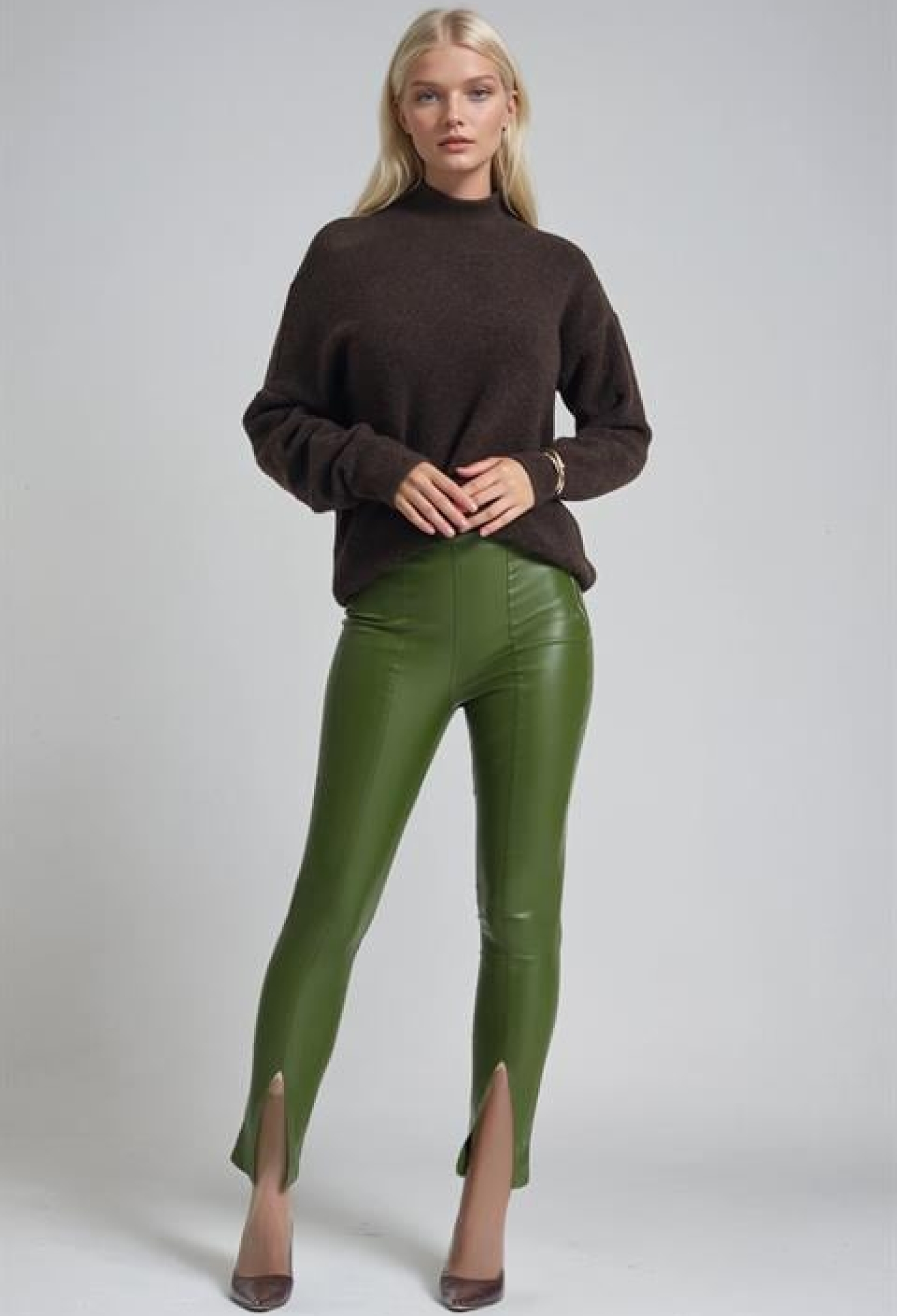 Green Skinny Leg High Waist Tregging Pants - Brand: Sobe Istanbul - Women & Kids, Baby Clothes Wholesale - TheBS Women