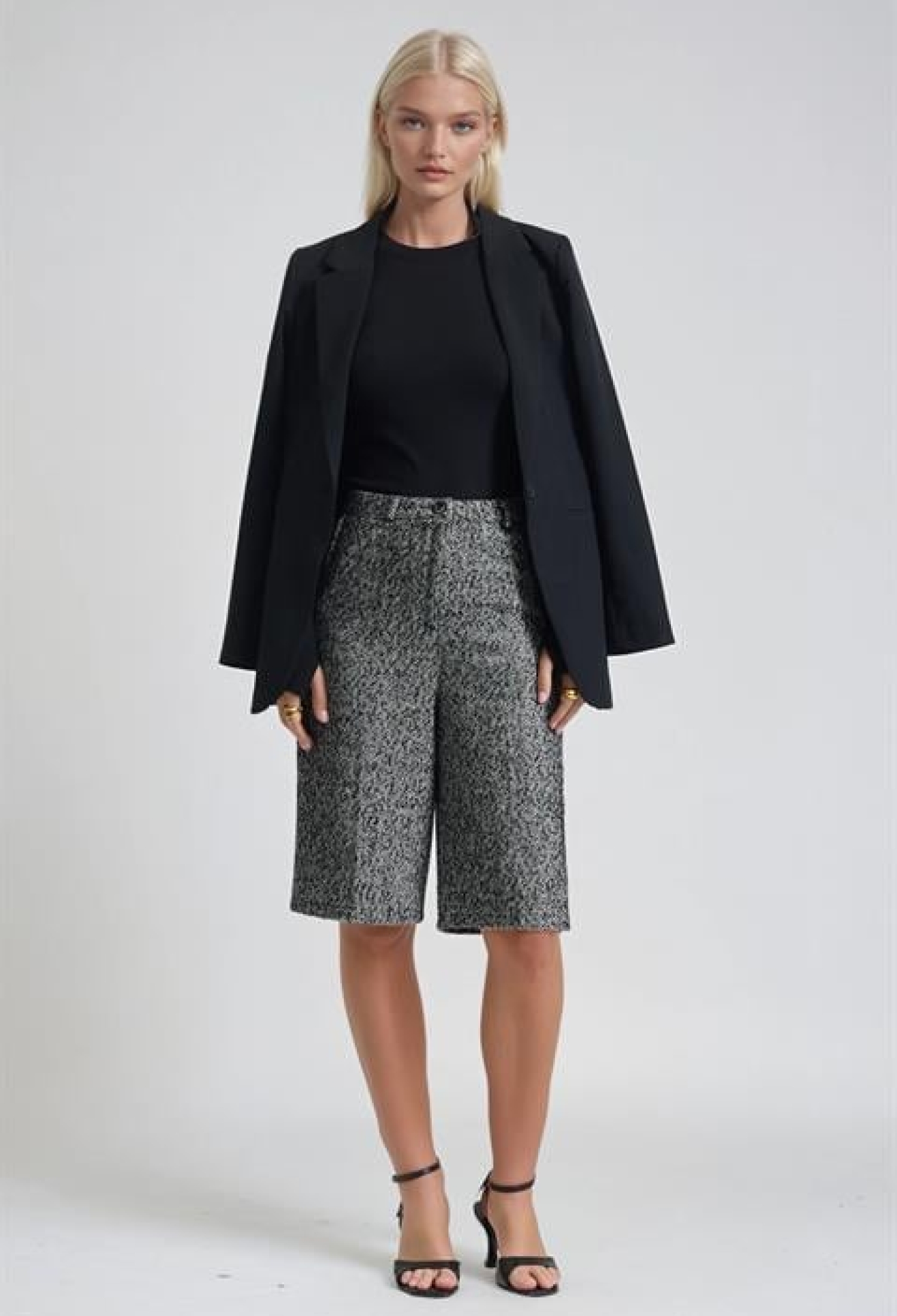 Grey Elegant Formal Vintage Retro Culottes Pants - Brand: Sobe Istanbul - Women & Kids, Baby Clothes Wholesale - TheBS Women