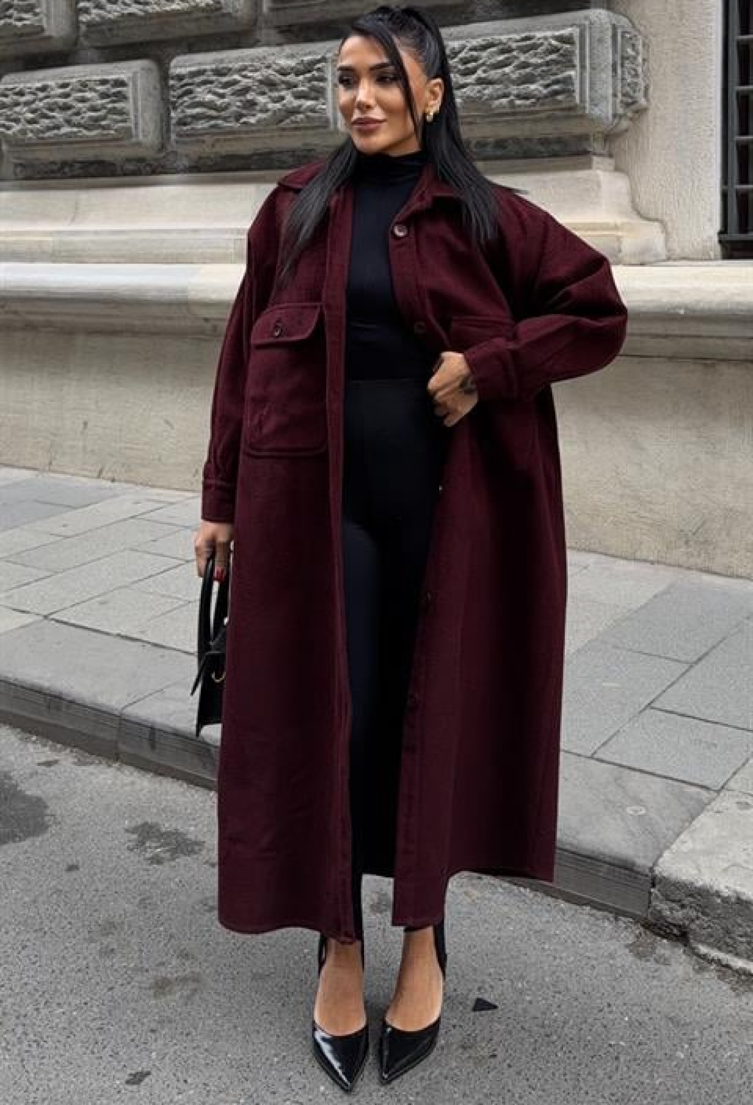 Single-Breasted Oversized Coat - Brand: Sobe Istanbul - Women & Kids, Baby Clothes Wholesale - TheBS Women