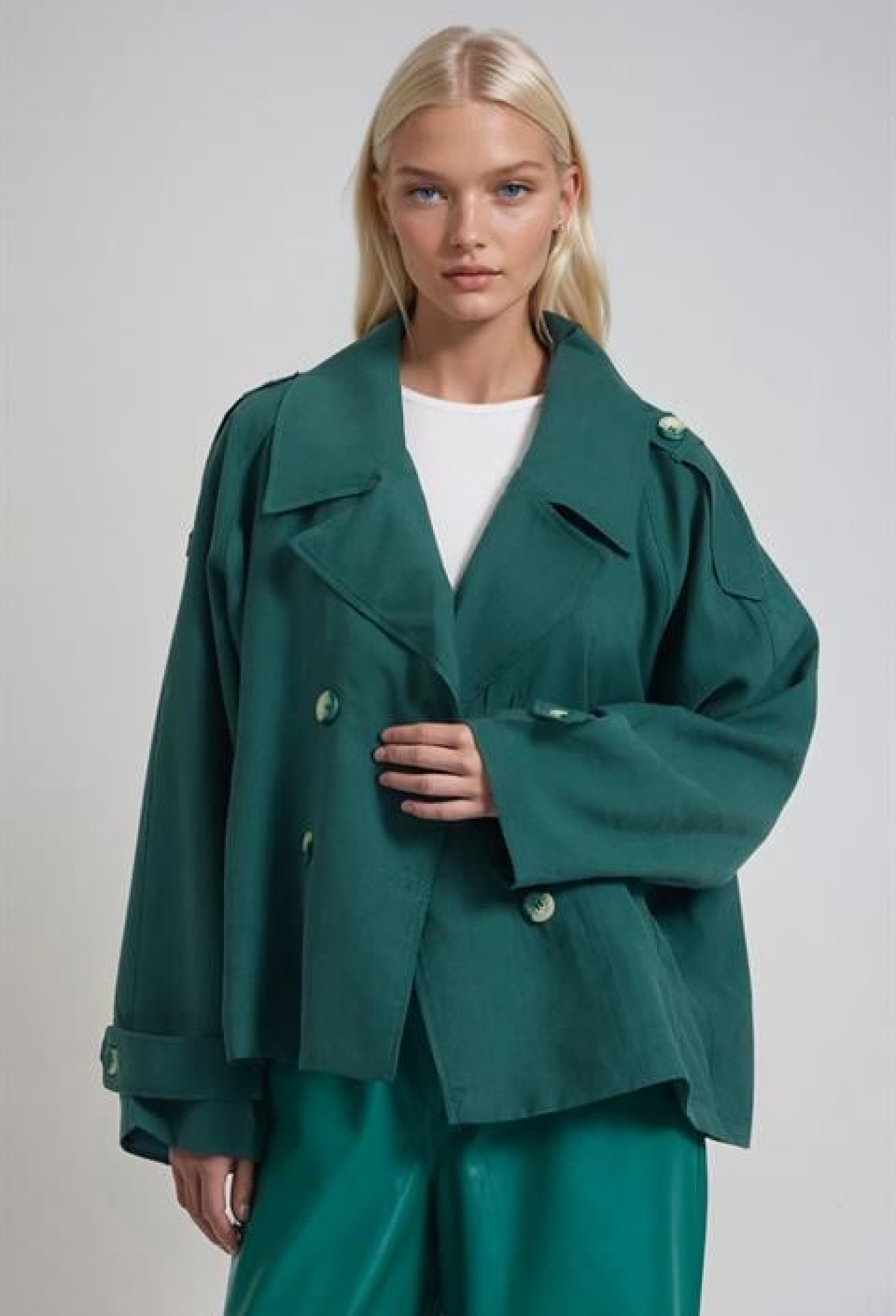 Green Double-Breasted Blazer Jacket - Brand: Sobe Istanbul - Women & Kids, Baby Clothes Wholesale - TheBS Women