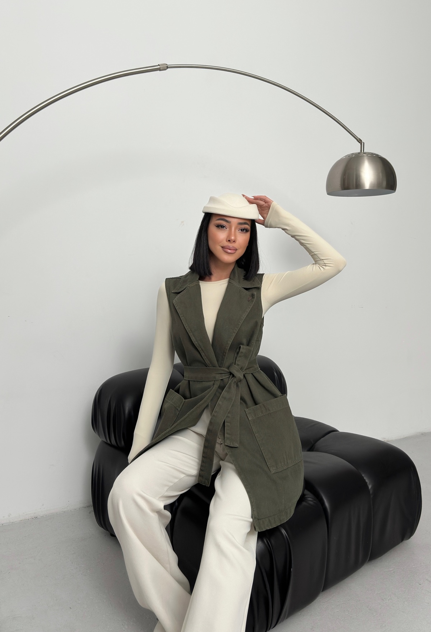 Green Long Casual Tie Vest With Patch Pocket - Brand: XLove - Women & Kids, Baby Clothes Wholesale - TheBS Women