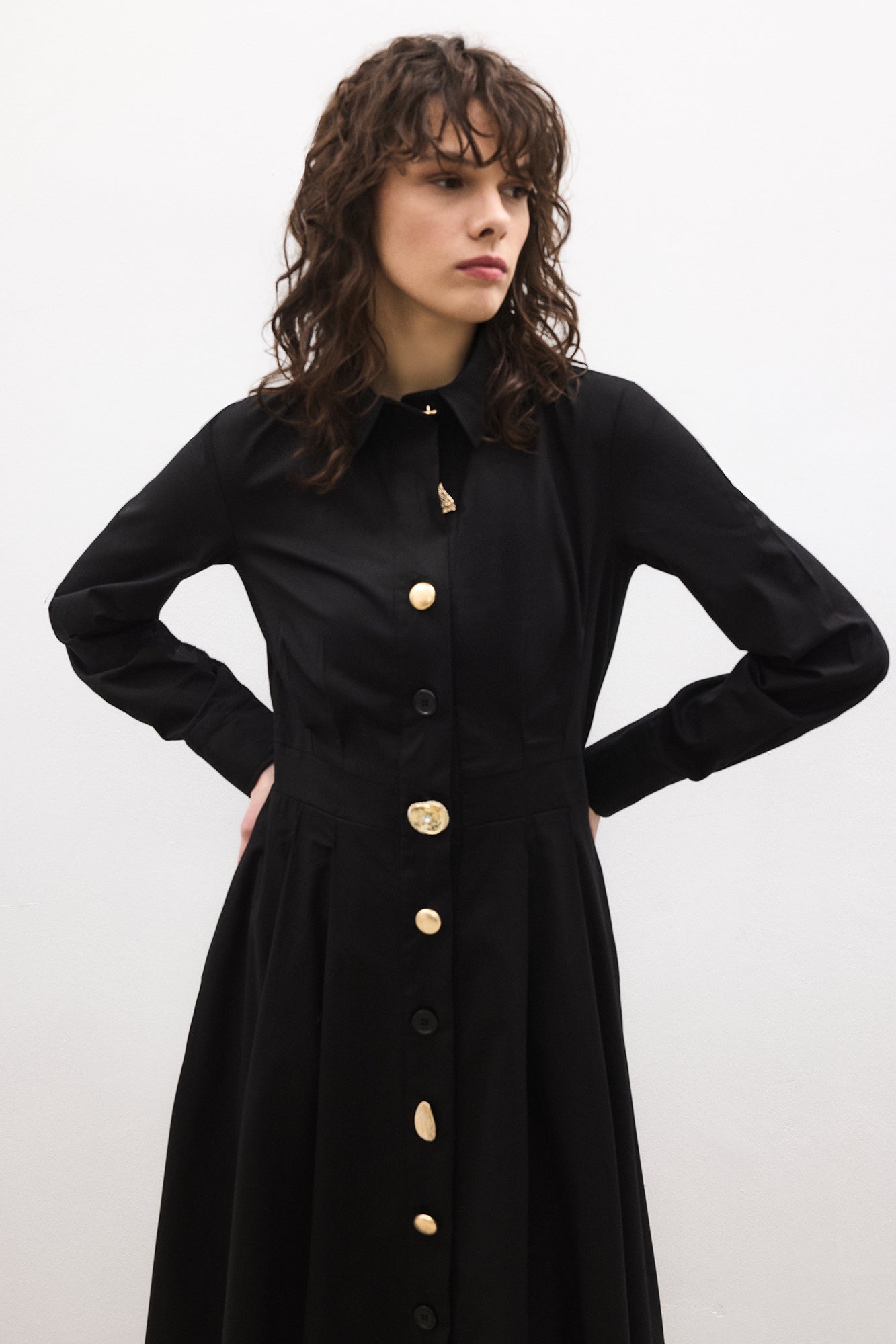 Black Elegant Formal Shirt Dress - Brand: Touche Prive - Women & Kids, Baby Clothes Wholesale - TheBS Women