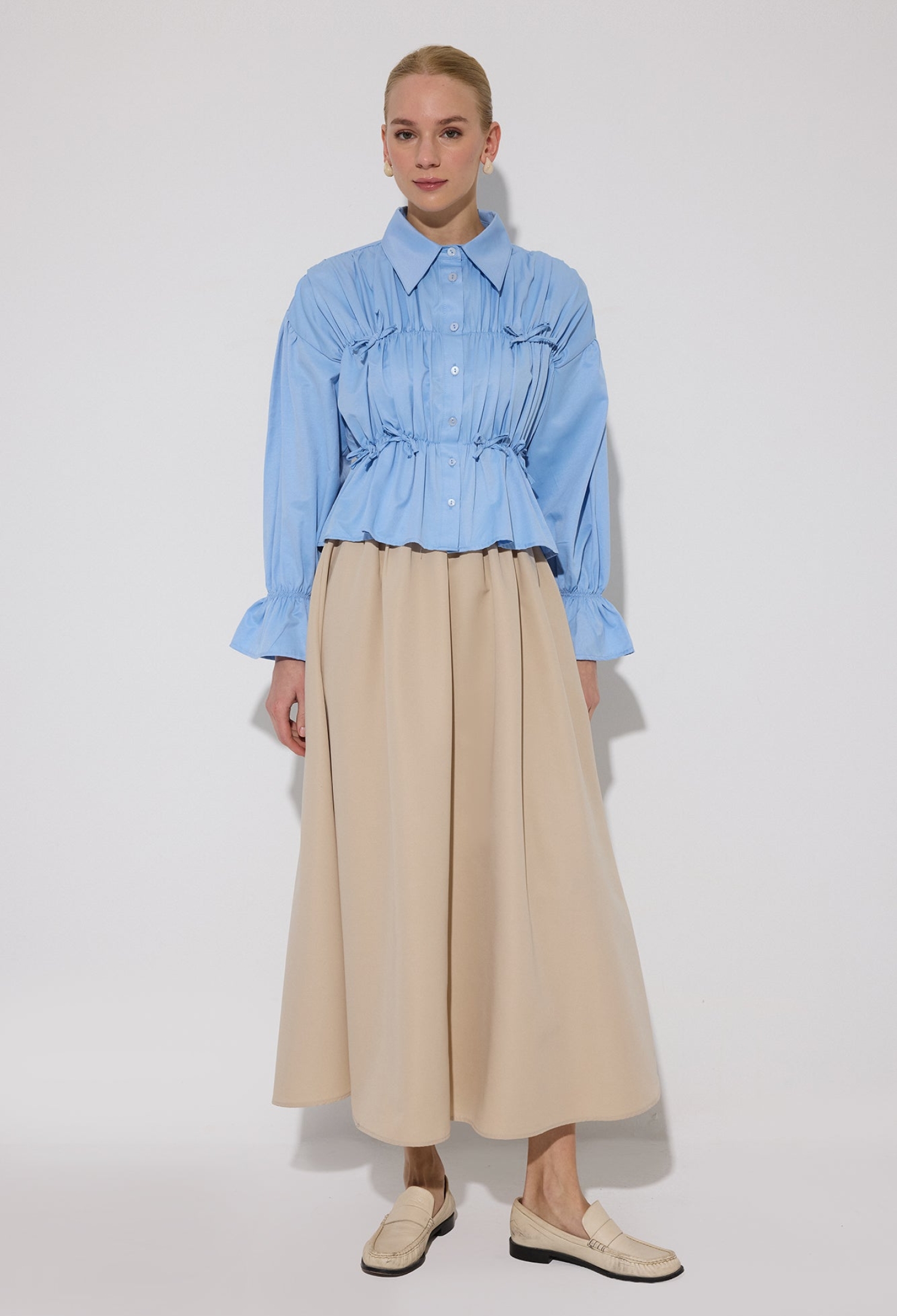 Elegant Shirt With Ruffle Sleeves - Brand: Touche Prive - Women & Kids, Baby Clothes Wholesale - TheBS Women