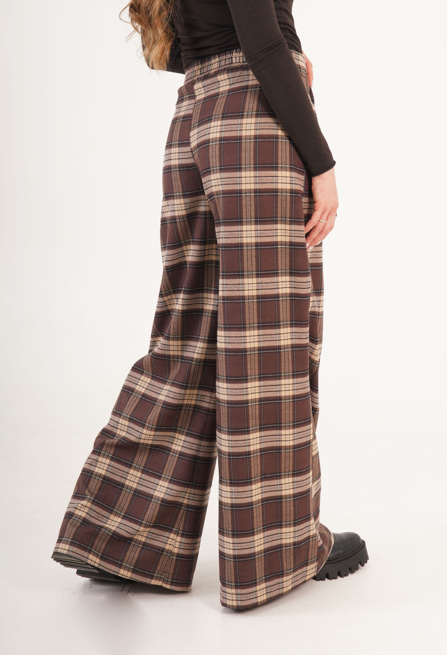 Plaid Wide Leg Palazzo Pants - Brand: Lustrin - Women & Kids, Baby Clothes Wholesale - TheBS Women