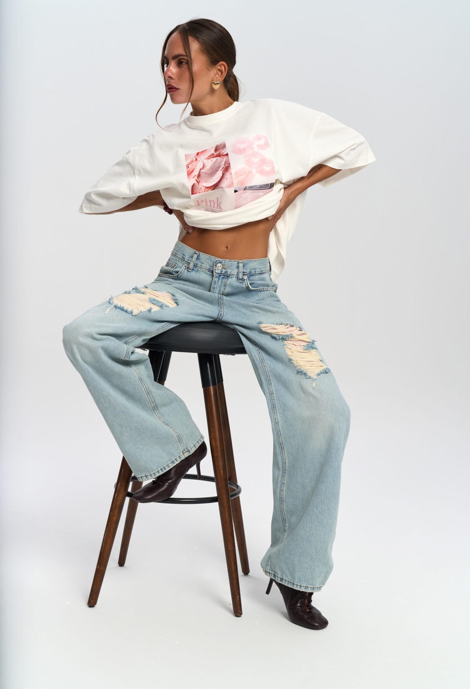 Blue Mom Pants High Waist Wide Leg - Brand: Mai Collection - Women & Kids, Baby Clothes Wholesale - TheBS Women