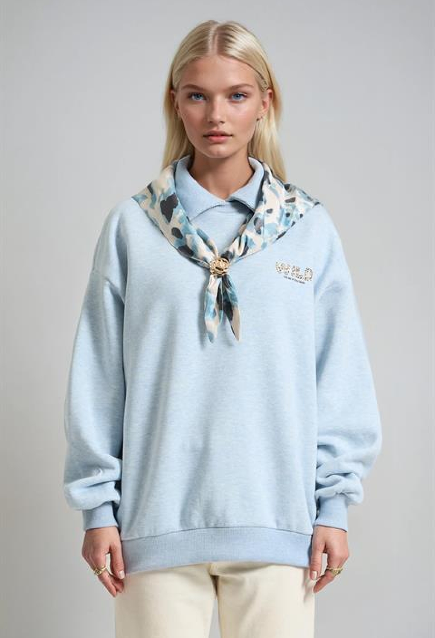 Sweatshirt Oversized Polo Neck Casual - Brand: Sobe Istanbul - Women & Kids, Baby Clothes Wholesale - TheBS Women