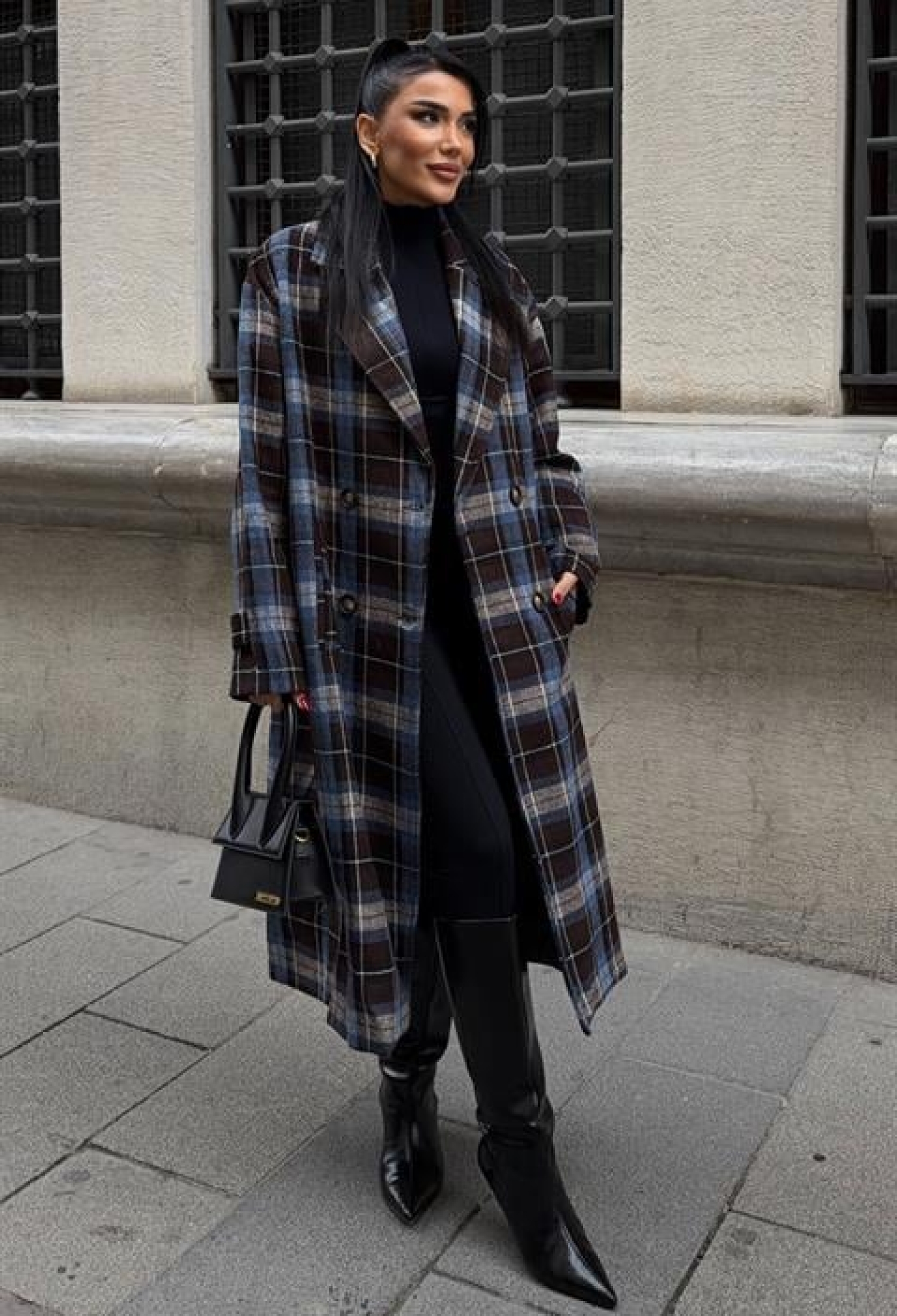 Plaid Single-Breasted Oversized Coat - Brand: Sobe Istanbul - Women & Kids, Baby Clothes Wholesale - TheBS Women