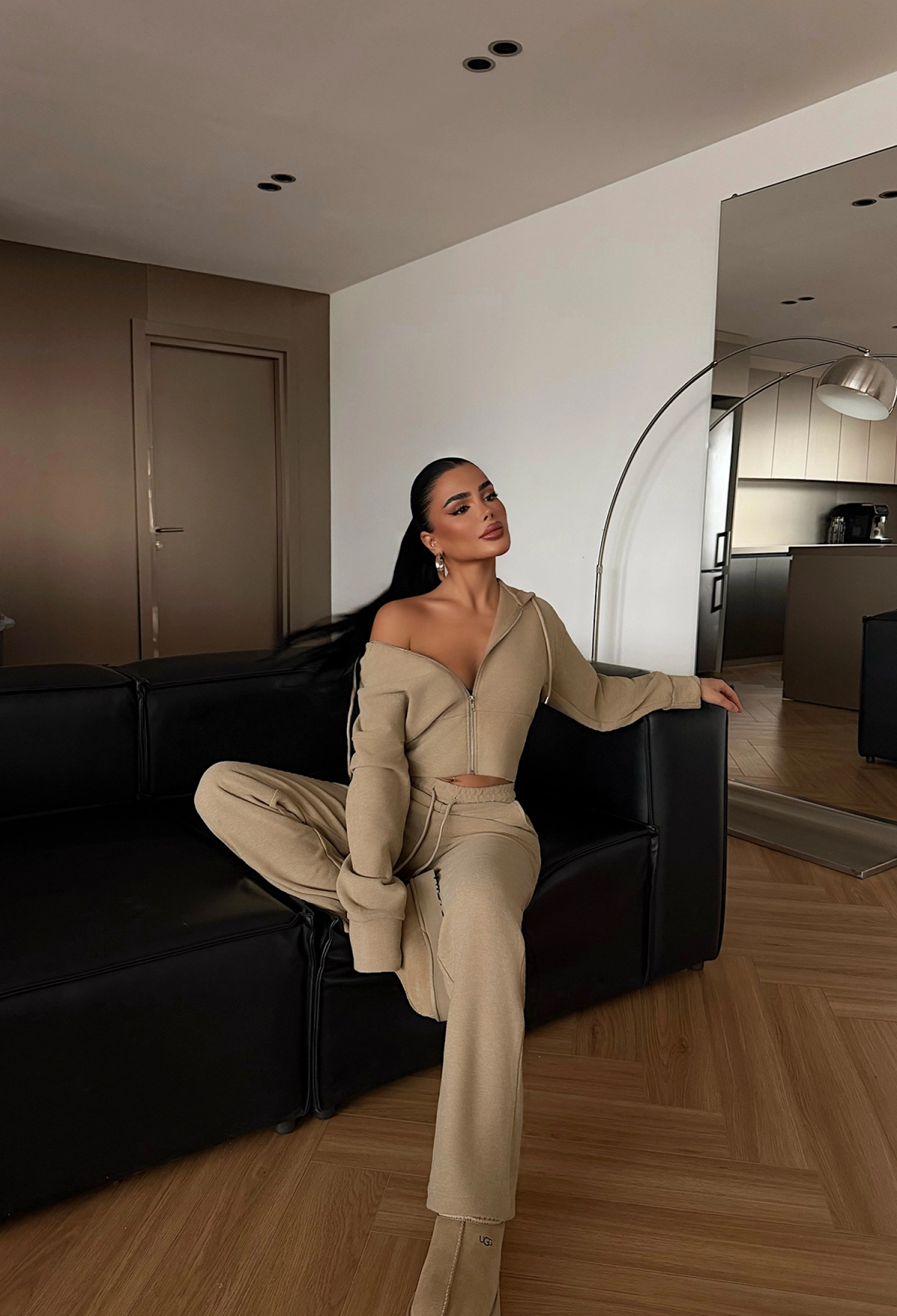 Beige Casual Sport Streetwear Set - Brand: EYYO ATELIER - Women & Kids, Baby Clothes Wholesale - TheBS Women