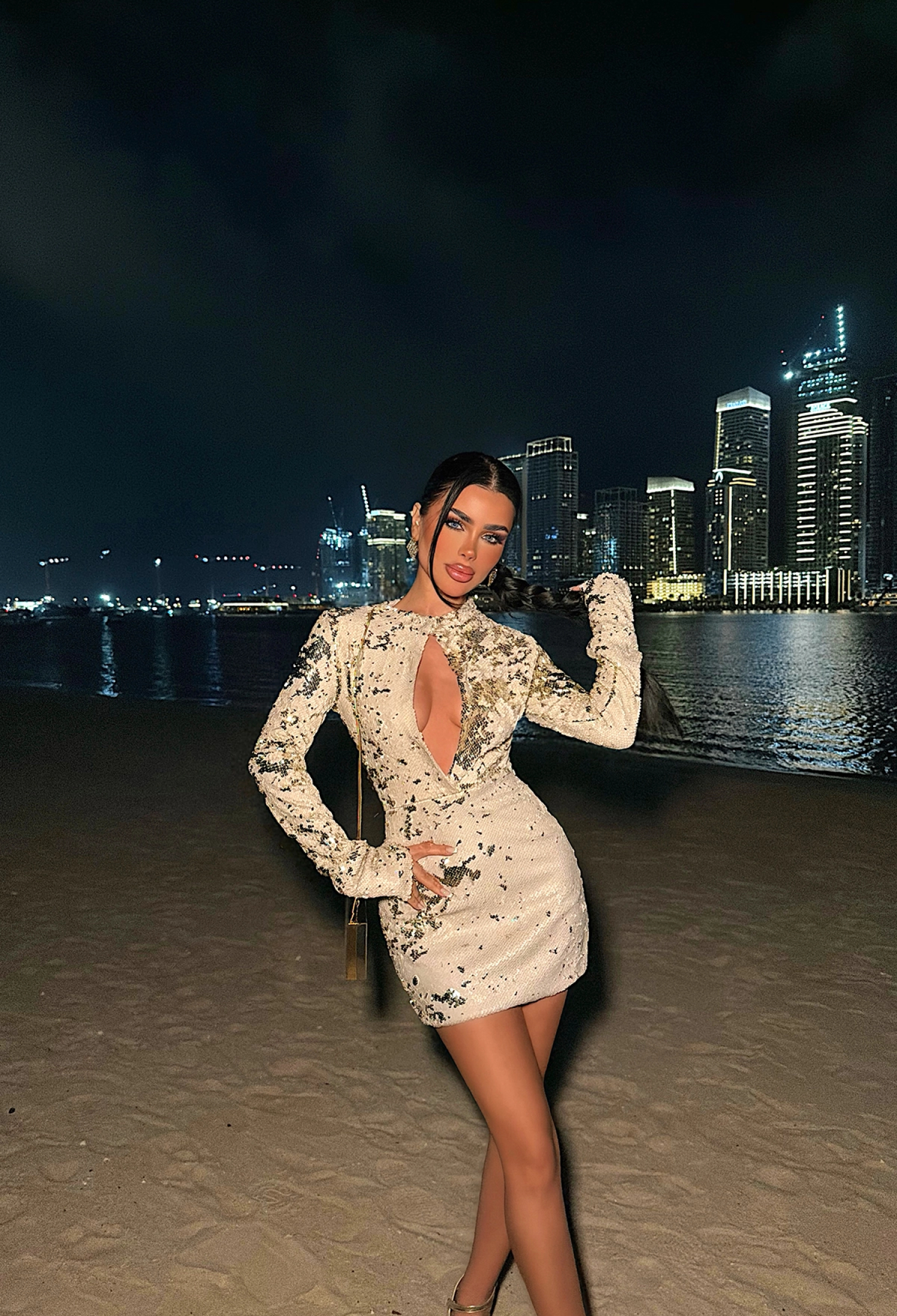 Gold Sequined Sexy Bodycon Mini Dress - Brand: EYYO ATELIER - Women & Kids, Baby Clothes Wholesale - TheBS Women