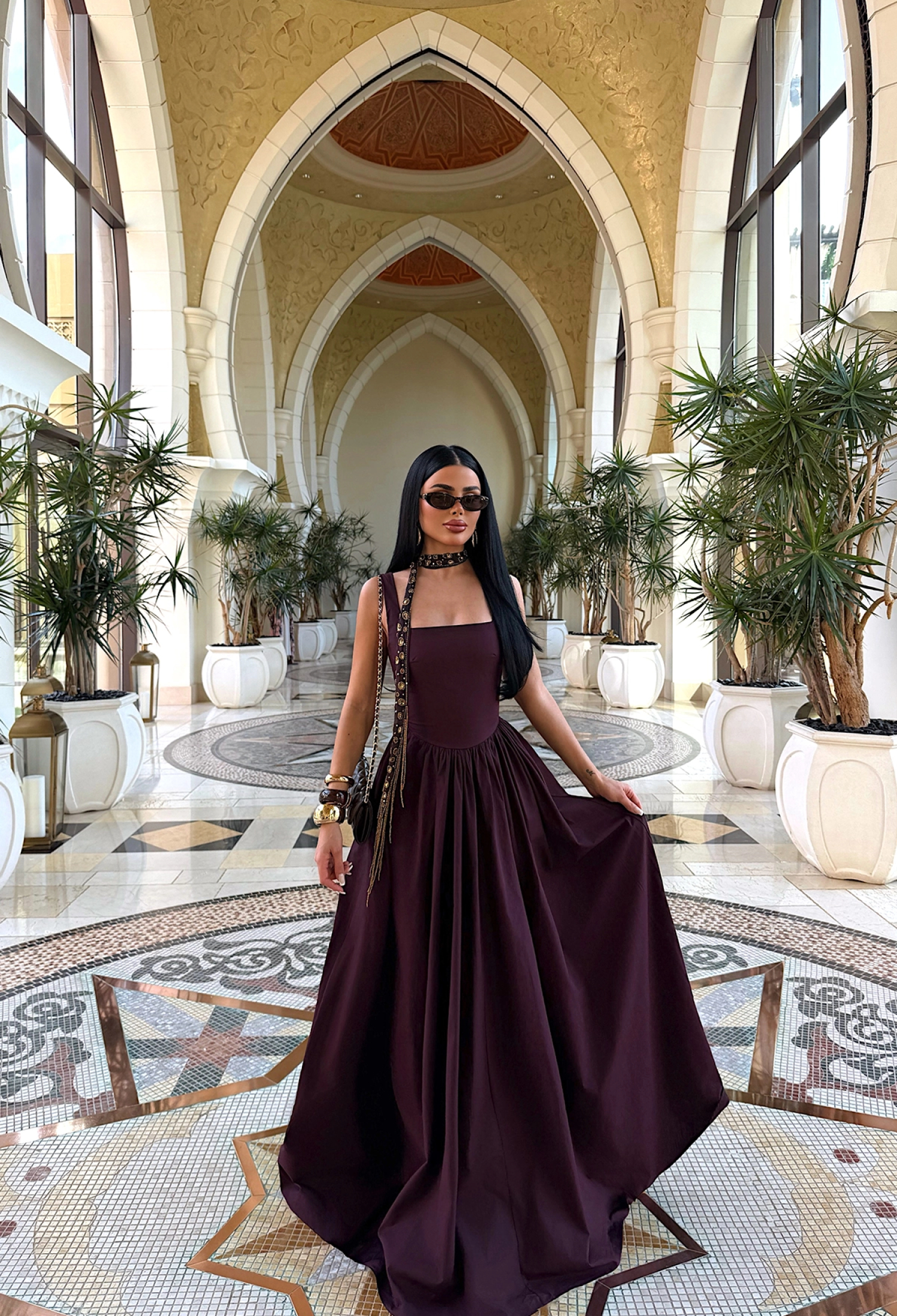 Claret Red Elegant A-Line Dress - Brand: EYYO ATELIER - Women & Kids, Baby Clothes Wholesale - TheBS Women