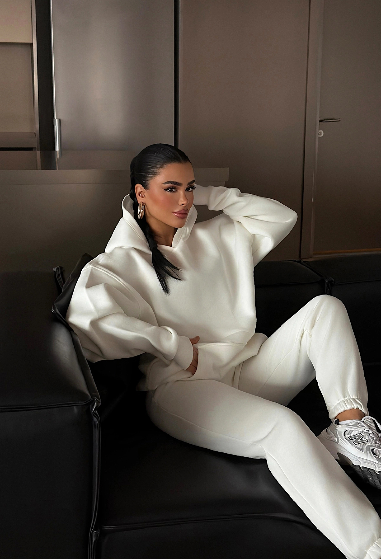 Oversized Fit Jogger Set With Hooded Neck - Brand: EYYO ATELIER - Women & Kids, Baby Clothes Wholesale - TheBS Women