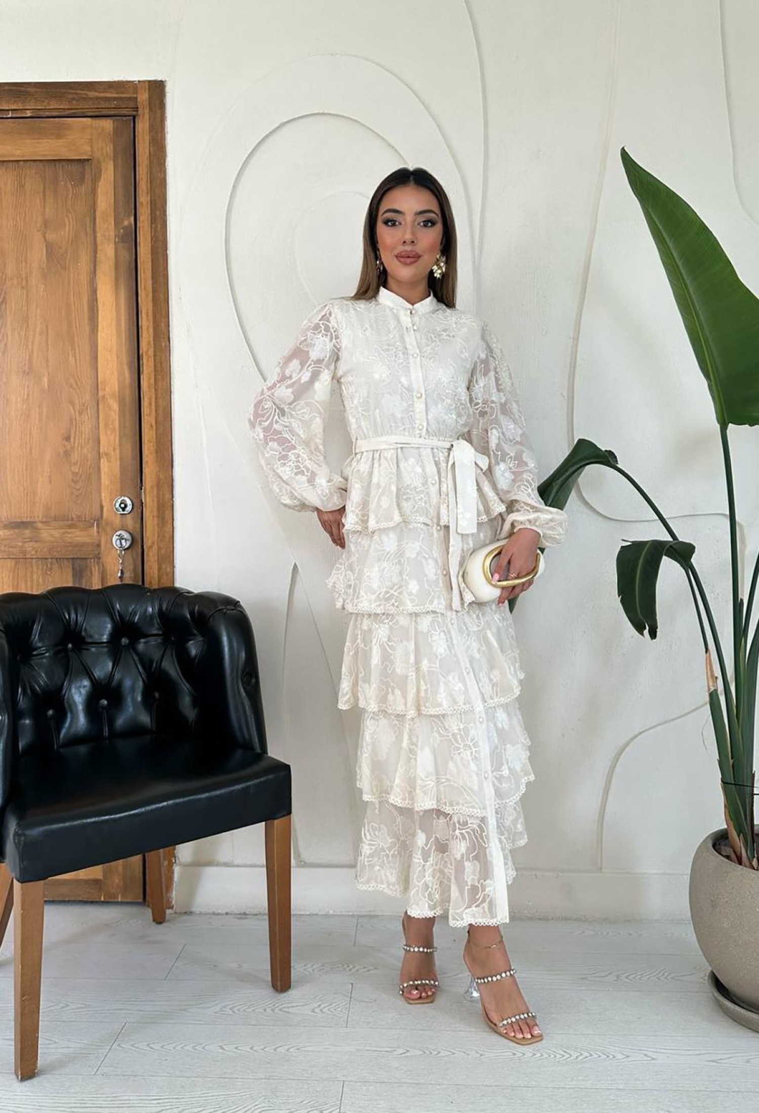 White Modest Elegant Formal Vintage Floral Shift Dress - Brand: Elisa - Women & Kids, Baby Clothes Wholesale - TheBS Women