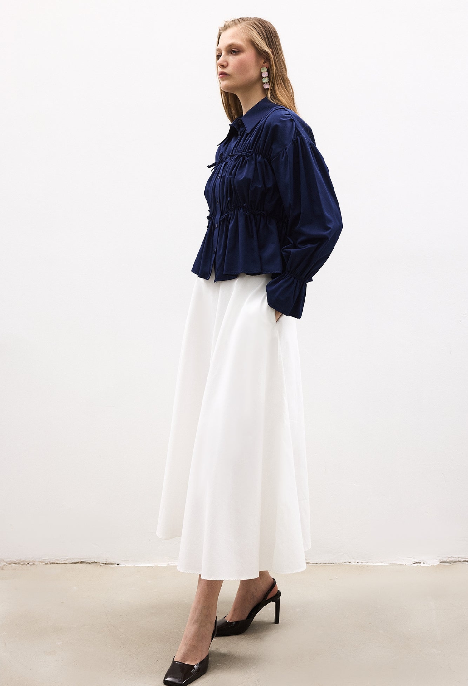 Elegant Shirt With Notched Neck - Brand: Touche Prive - Women & Kids, Baby Clothes Wholesale - TheBS Women