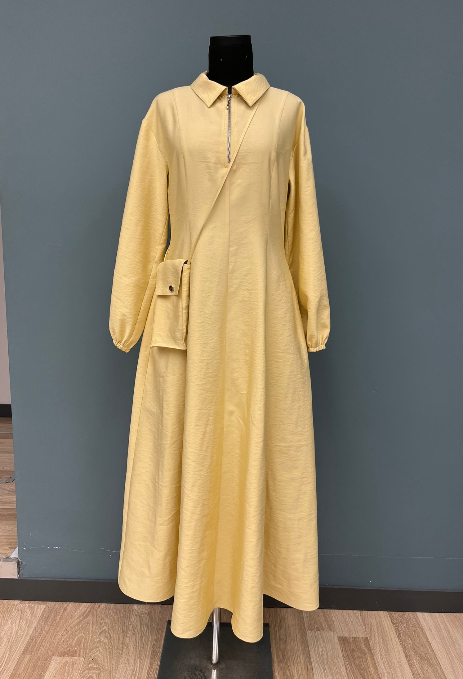 Elegant Yellow A-Line Dress With Polo Neck - Brand: SOUL - Women & Kids, Baby Clothes Wholesale - TheBS Women