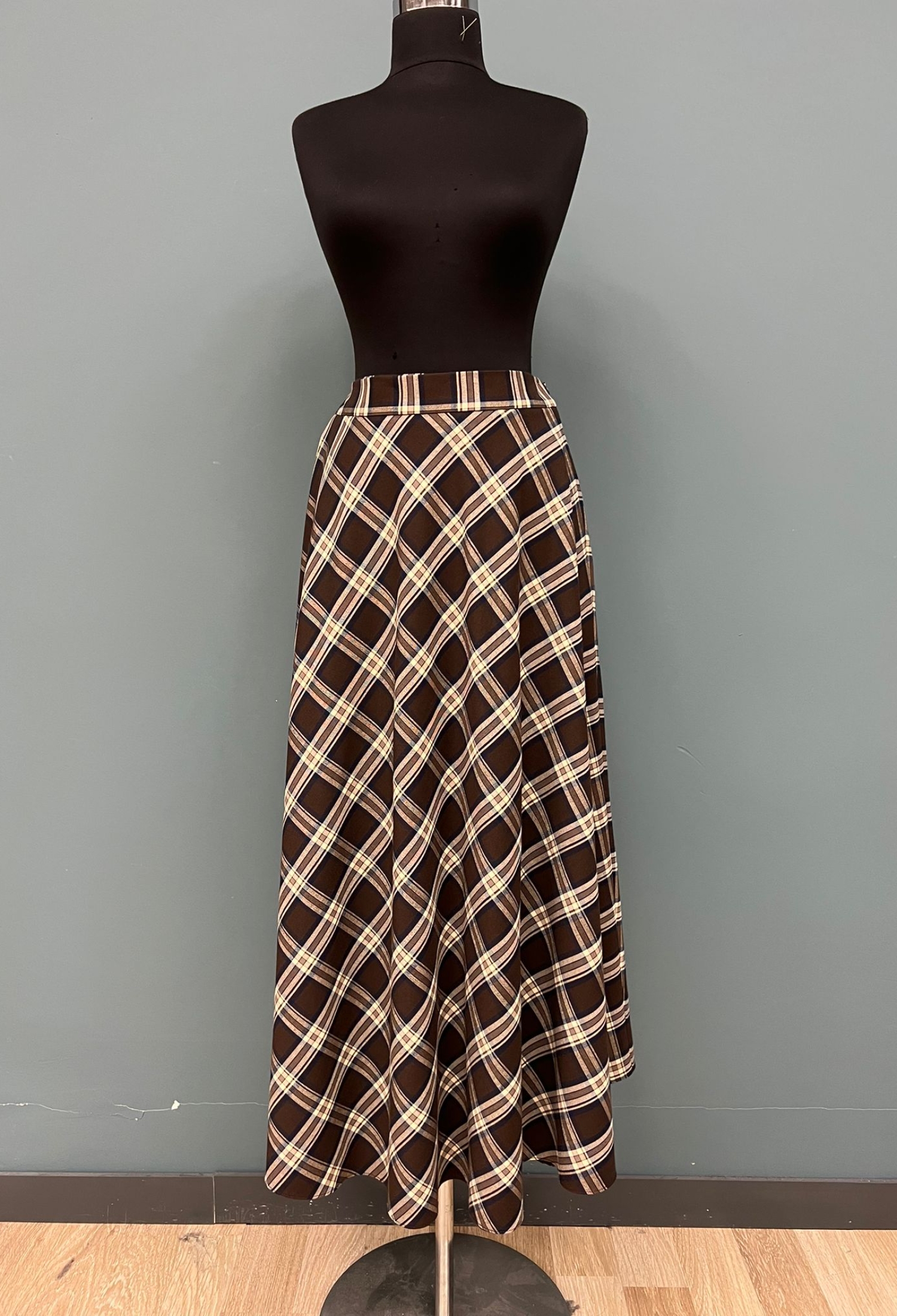 Brown Plaid A-Line Maxi Skirt With High Waist - Brand: SOUL - Women & Kids, Baby Clothes Wholesale - TheBS Women
