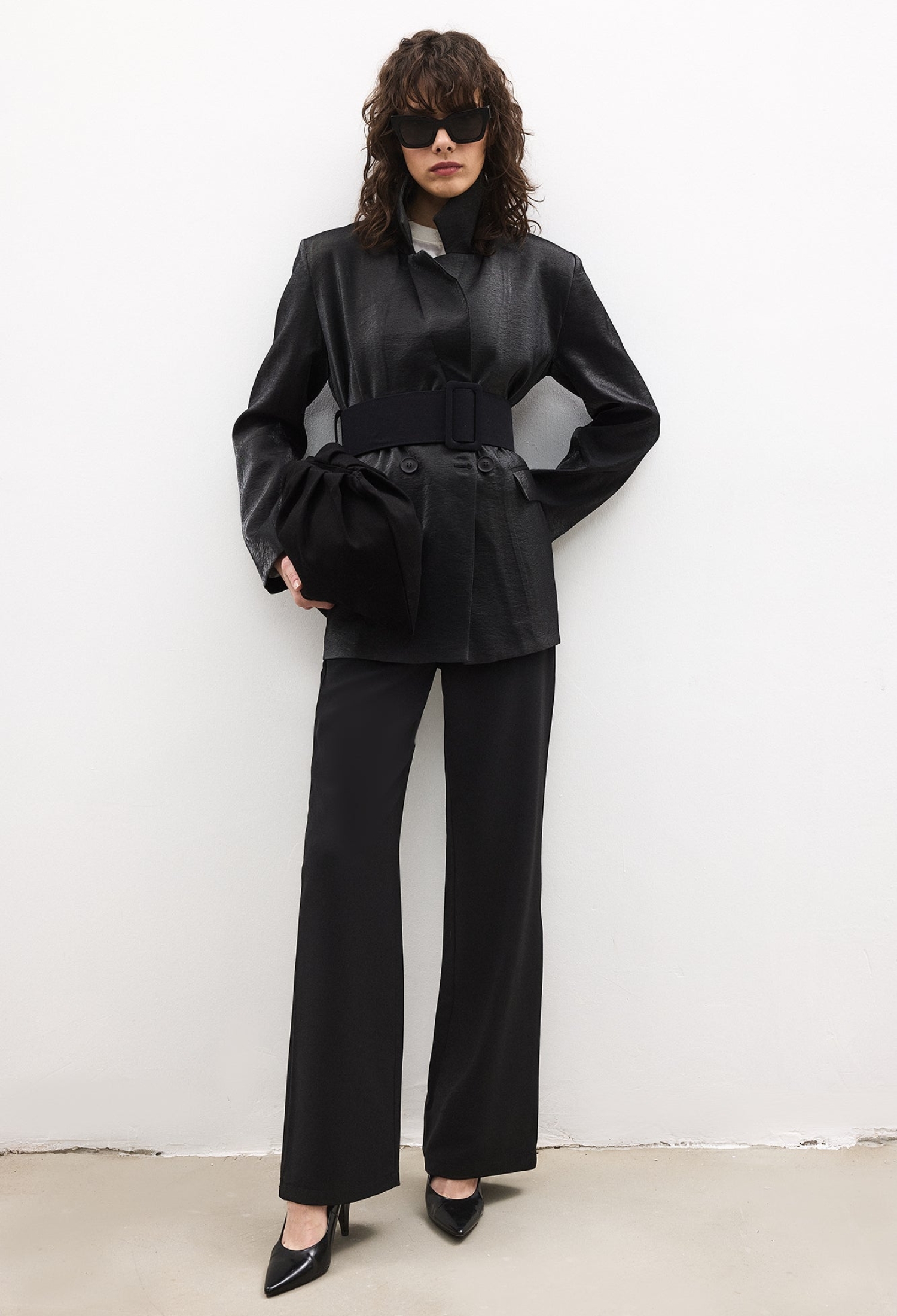 Black Palazzo Pants With High Waist And Wide Leg - Brand: Touche Prive - Women & Kids, Baby Clothes Wholesale - TheBS Women