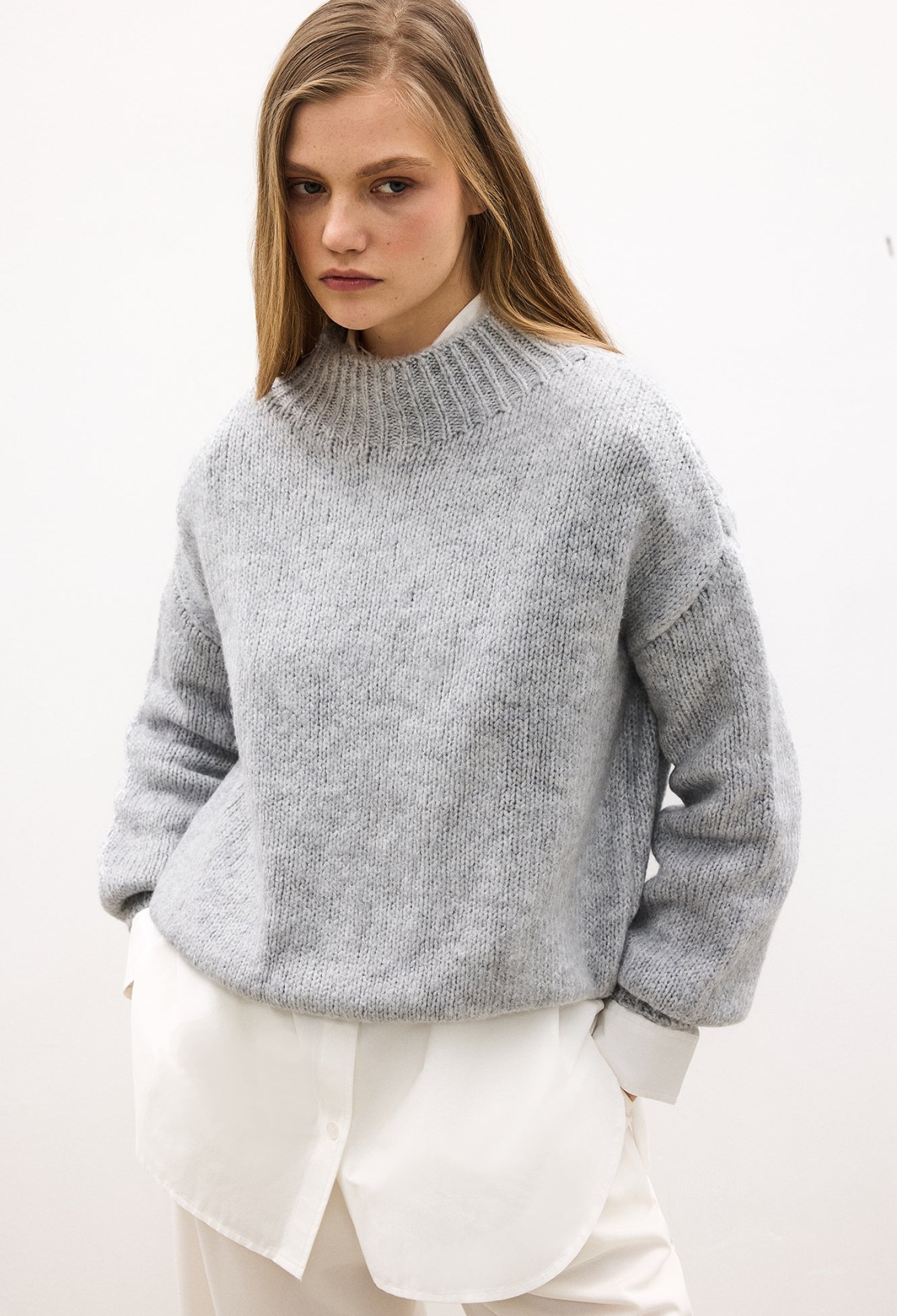 Oversized Fit High Neck Sweater - Brand: Touche Prive - Women & Kids, Baby Clothes Wholesale - TheBS Women