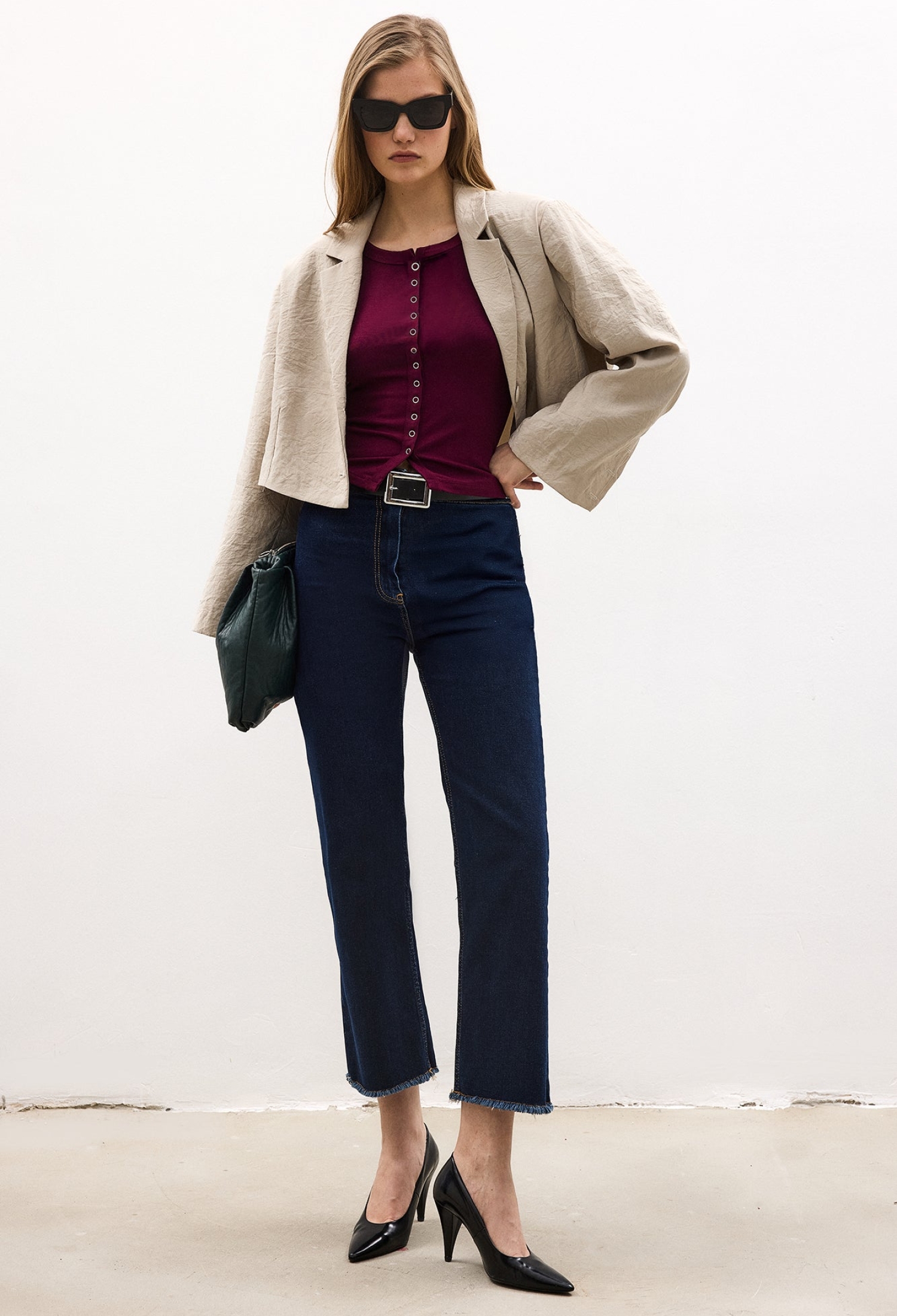 Claret Red Blouse - Elegant Slim Fit Long Sleeve - Brand: Touche Prive - Women & Kids, Baby Clothes Wholesale - TheBS Women