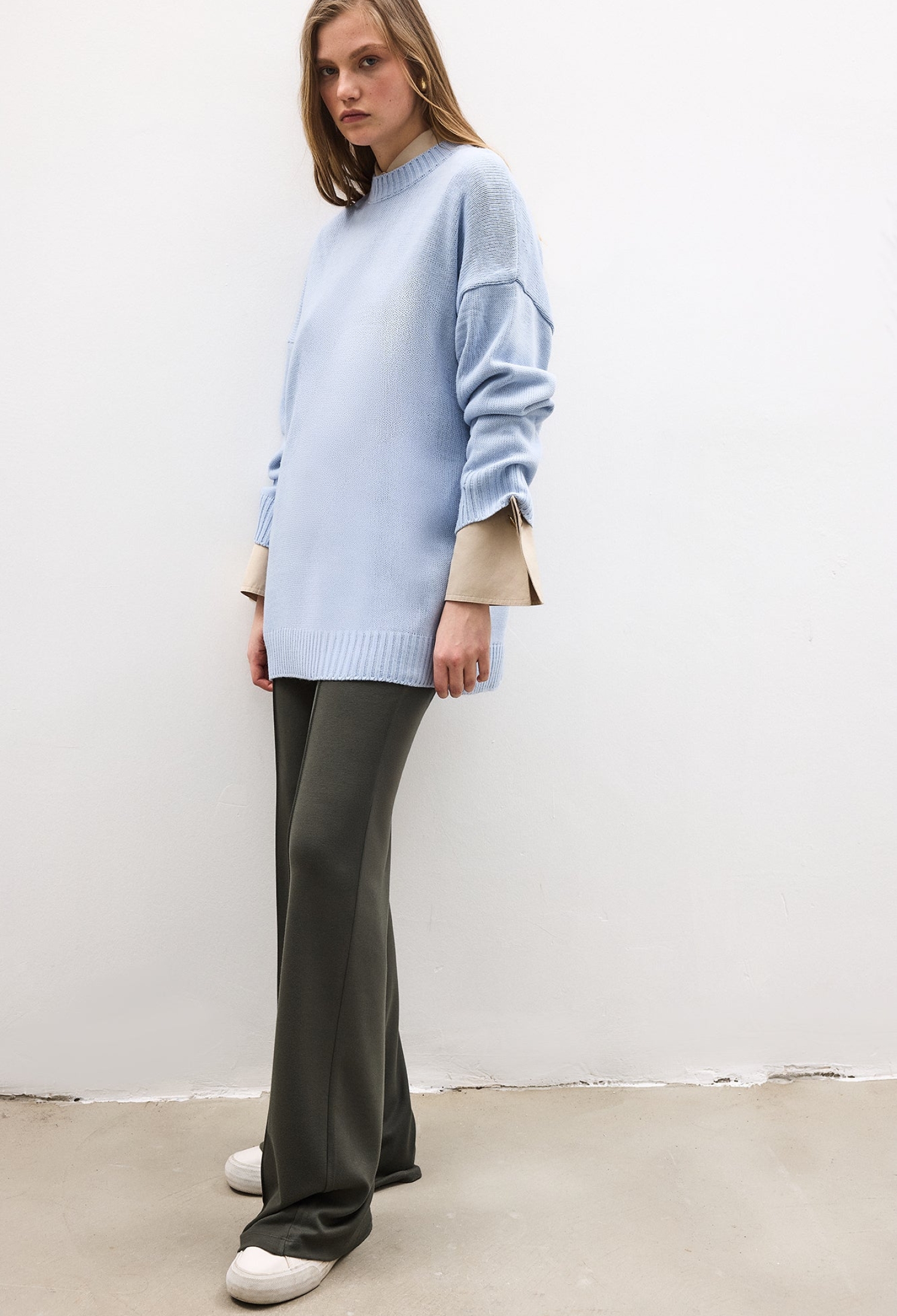 Oversized Fit Crew Neck Sweater - Brand: Touche Prive - Women & Kids, Baby Clothes Wholesale - TheBS Women