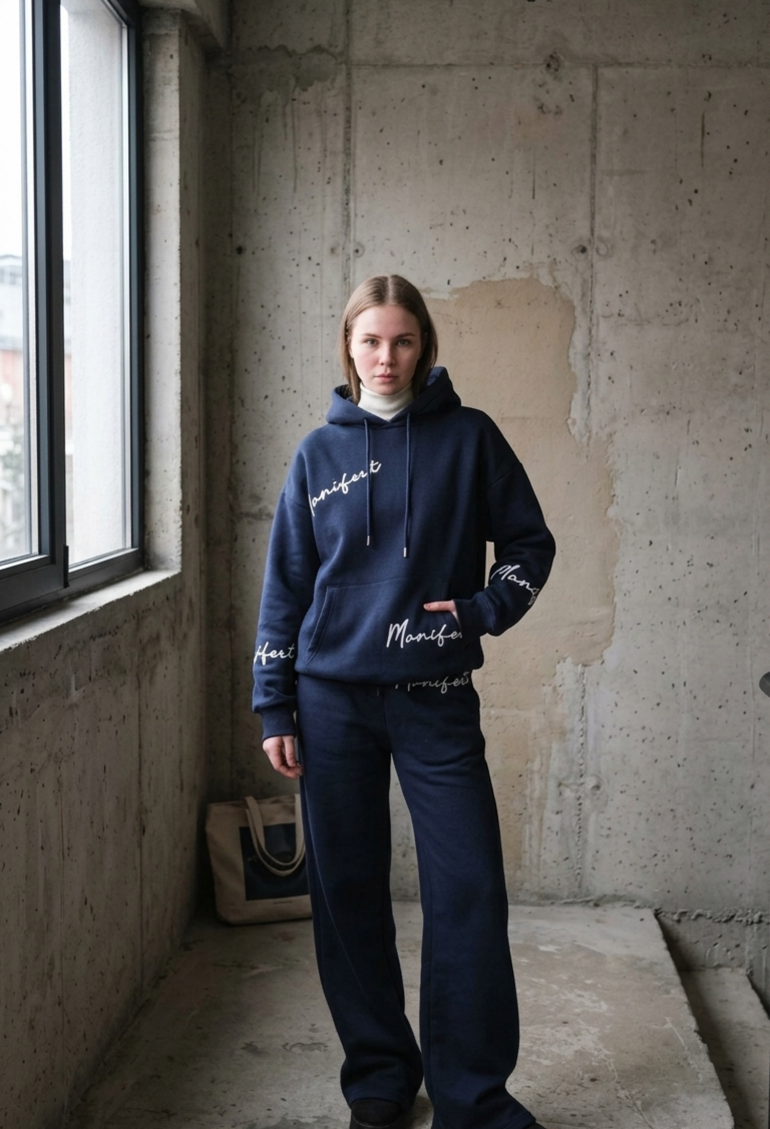 Tracksuit With Hooded Neck & Kangaroo Pocket