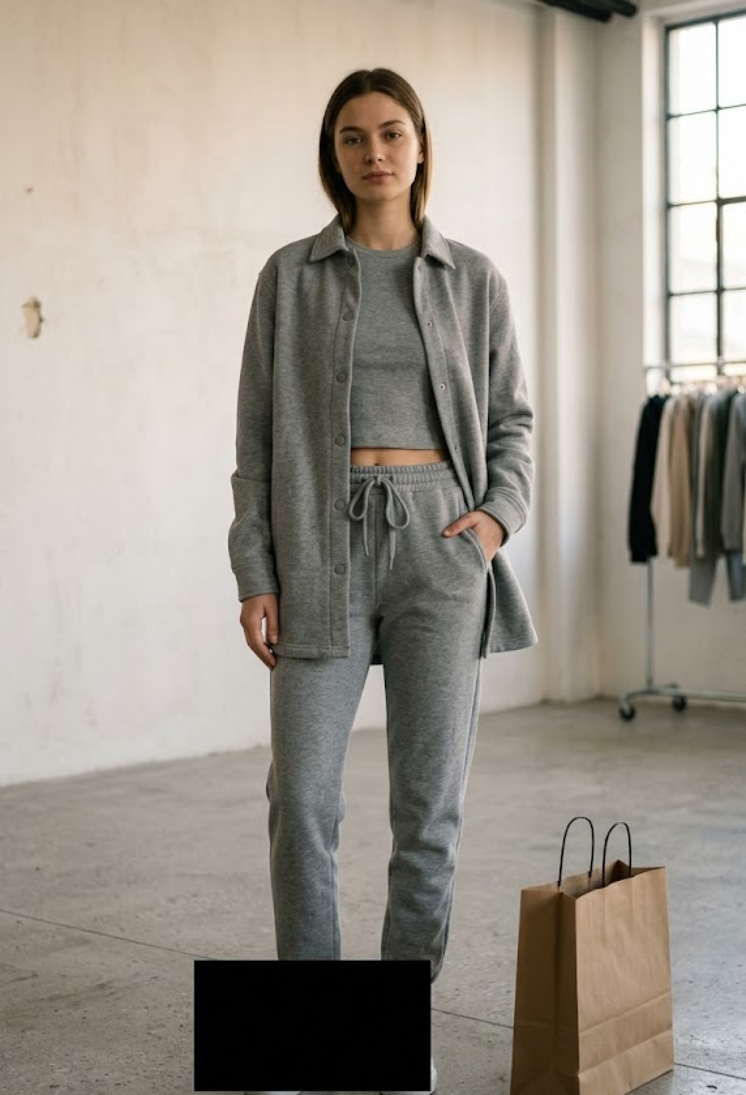 Tracksuit With Buttoned Closure & Jogger Pants