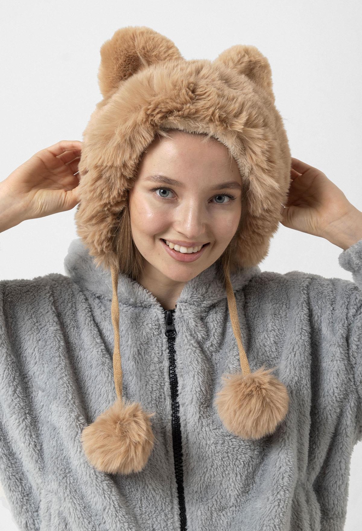 Pompom String Pilot Hat Beret - Brand: Axesoire - Women & Kids, Baby Clothes Wholesale - TheBS Women