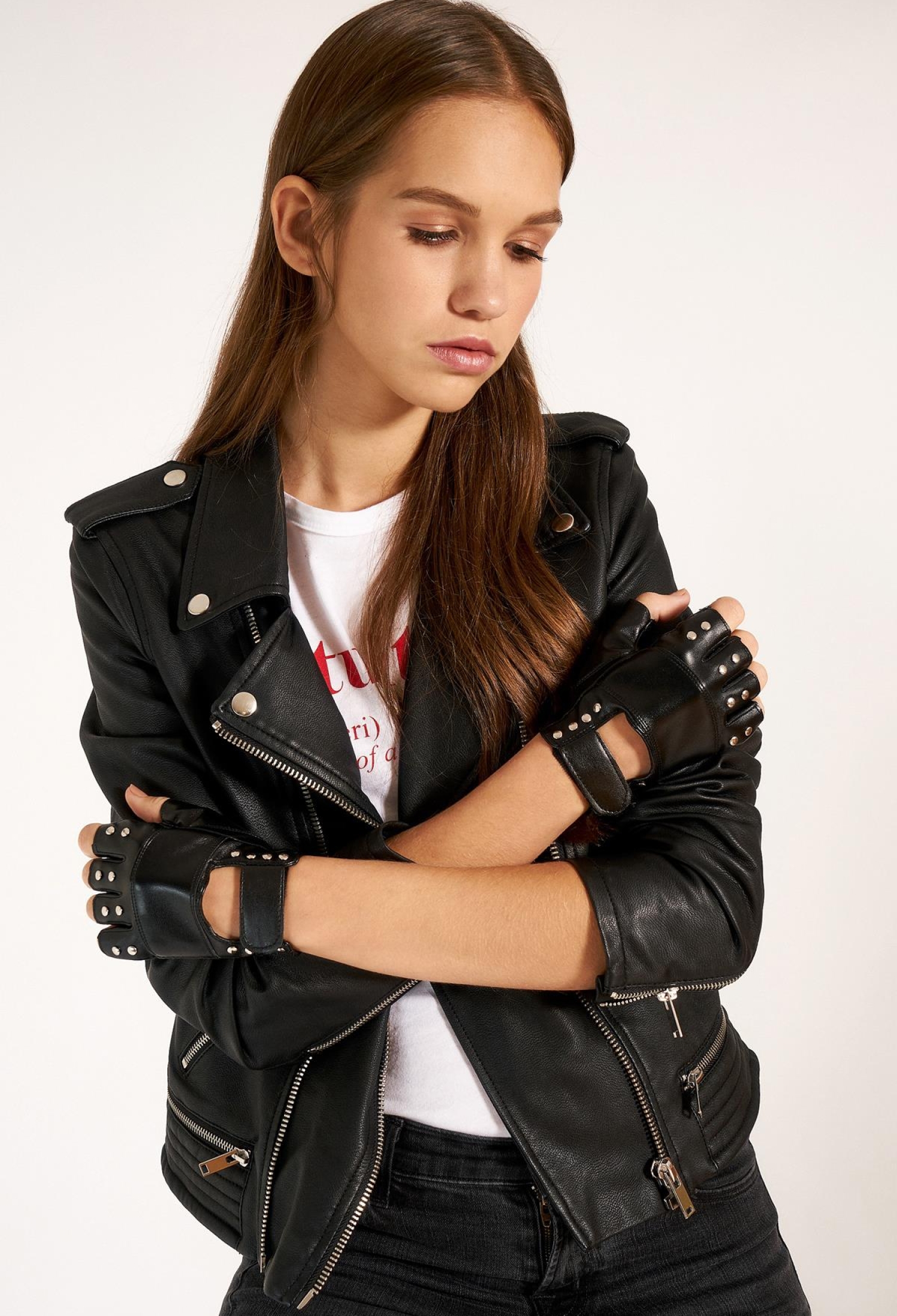 Cut-Troque Leather Gloves - Brand: Axesoire - Women & Kids, Baby Clothes Wholesale - TheBS Women