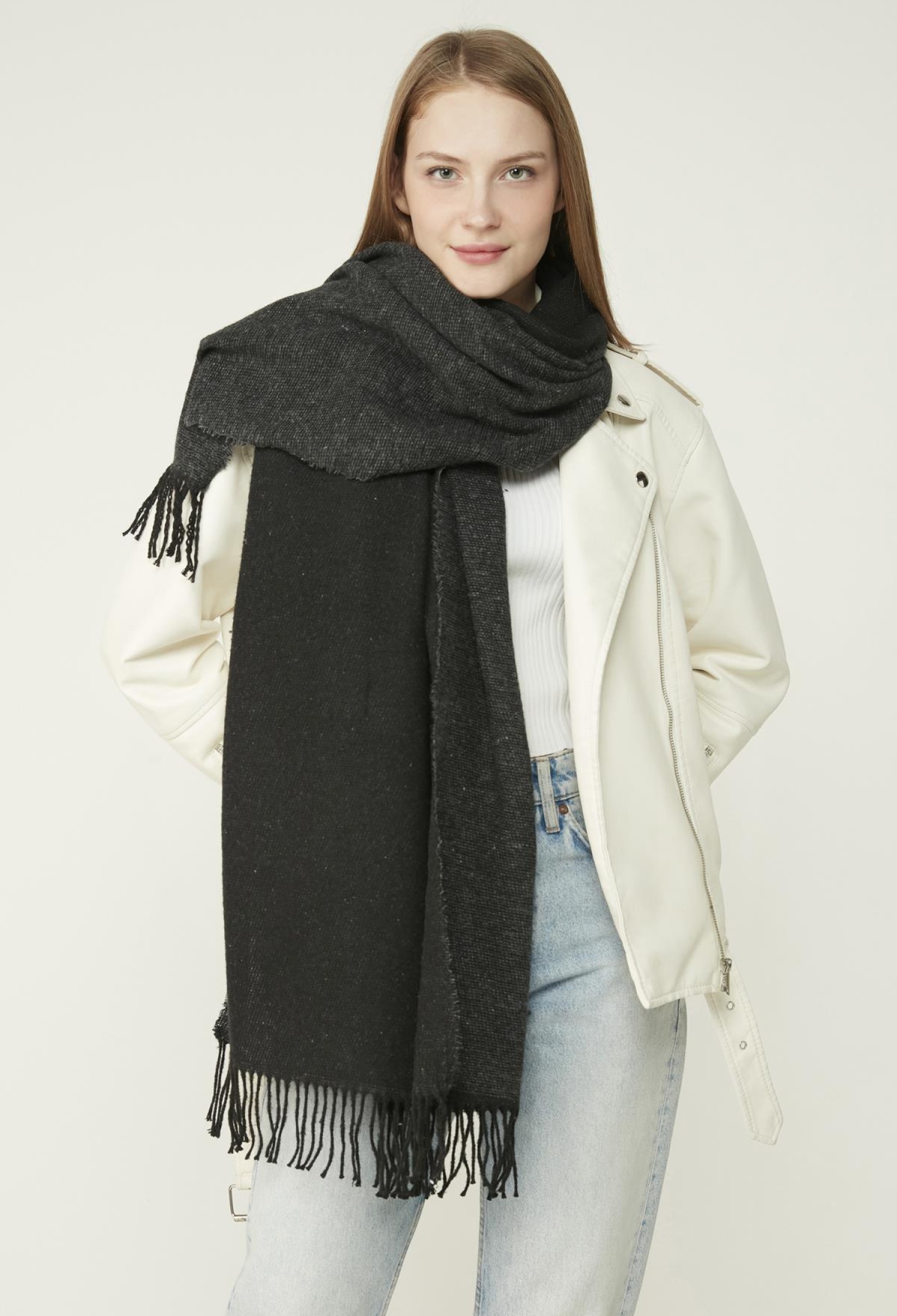 Anthracite Double Sided Thick Shoulder Shawl Scarf - Brand: Axesoire - Women & Kids, Baby Clothes Wholesale - TheBS Women