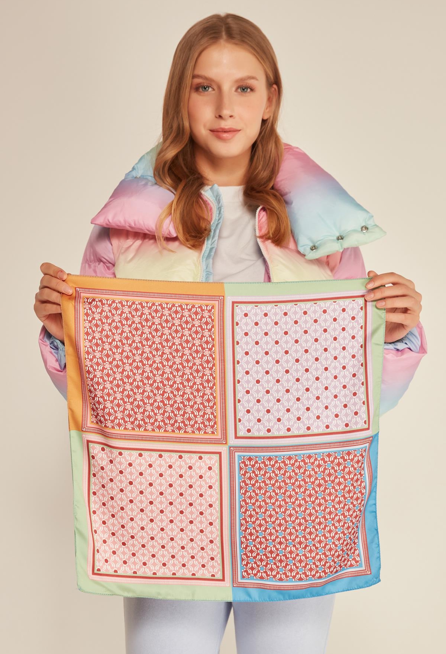 Ethnic Patterned Saffron Bandana Scarf - Green - Brand: Axesoire - Women & Kids, Baby Clothes Wholesale - TheBS Women