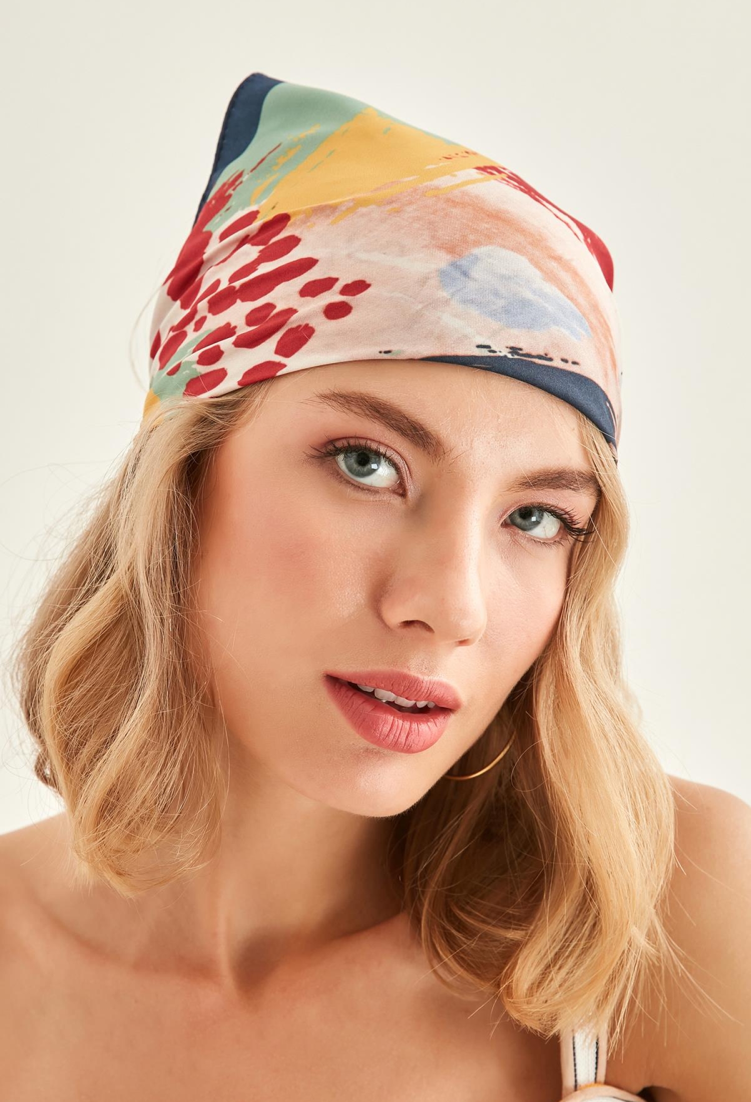 Colorful Scarf With Border - Navy Blue - Brand: Axesoire - Women & Kids, Baby Clothes Wholesale - TheBS Women