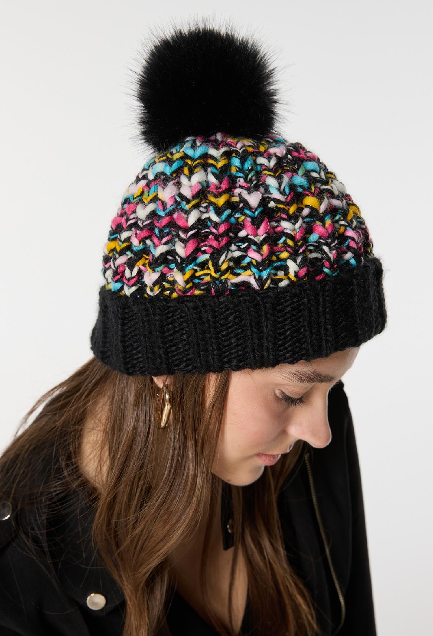 Knitted Knitted Beret With Fleece Inside - Black - Brand: Axesoire - Women & Kids, Baby Clothes Wholesale - TheBS Women