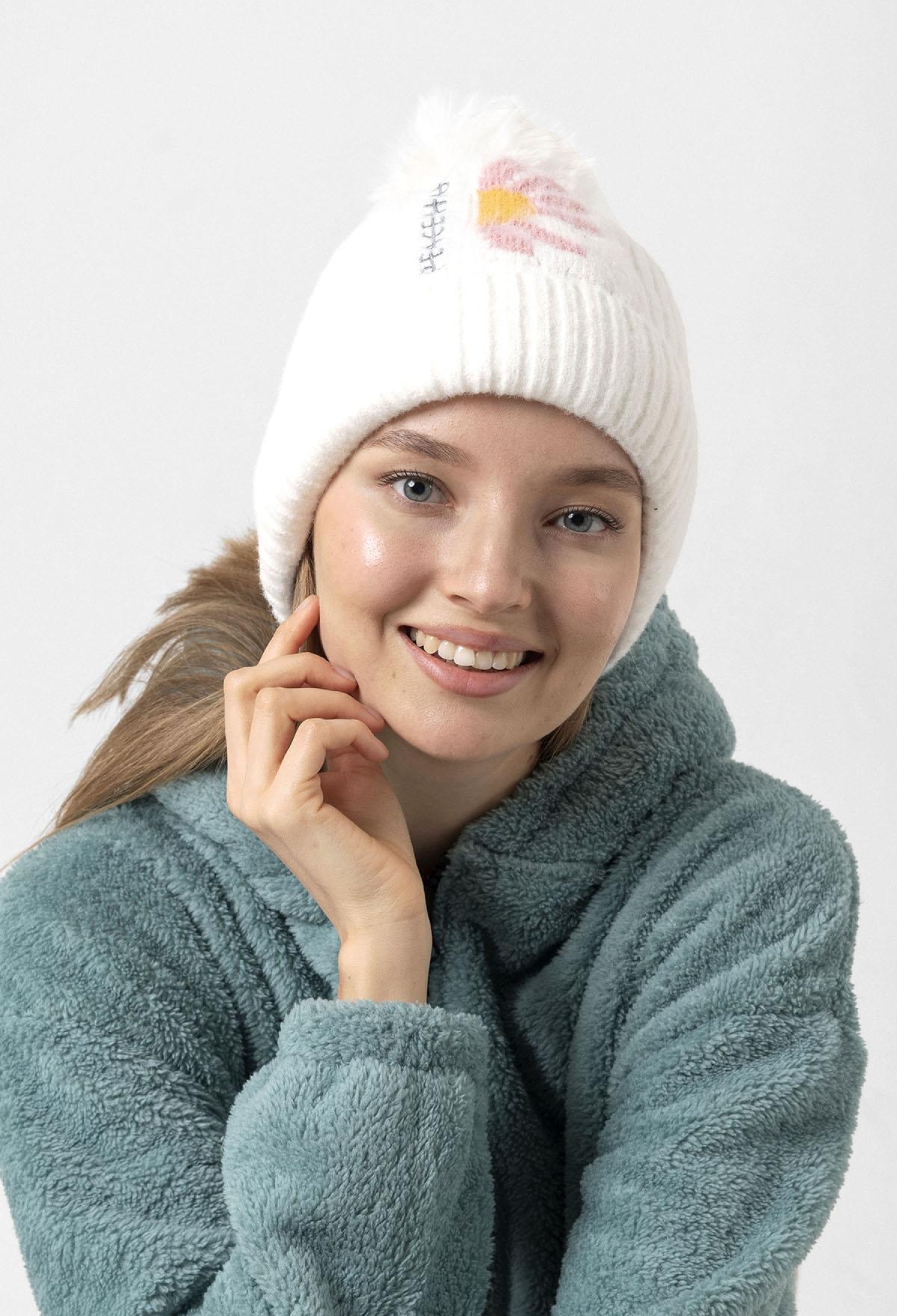 Embroidered Pompom Beret - Brand: Axesoire - Women & Kids, Baby Clothes Wholesale - TheBS Women